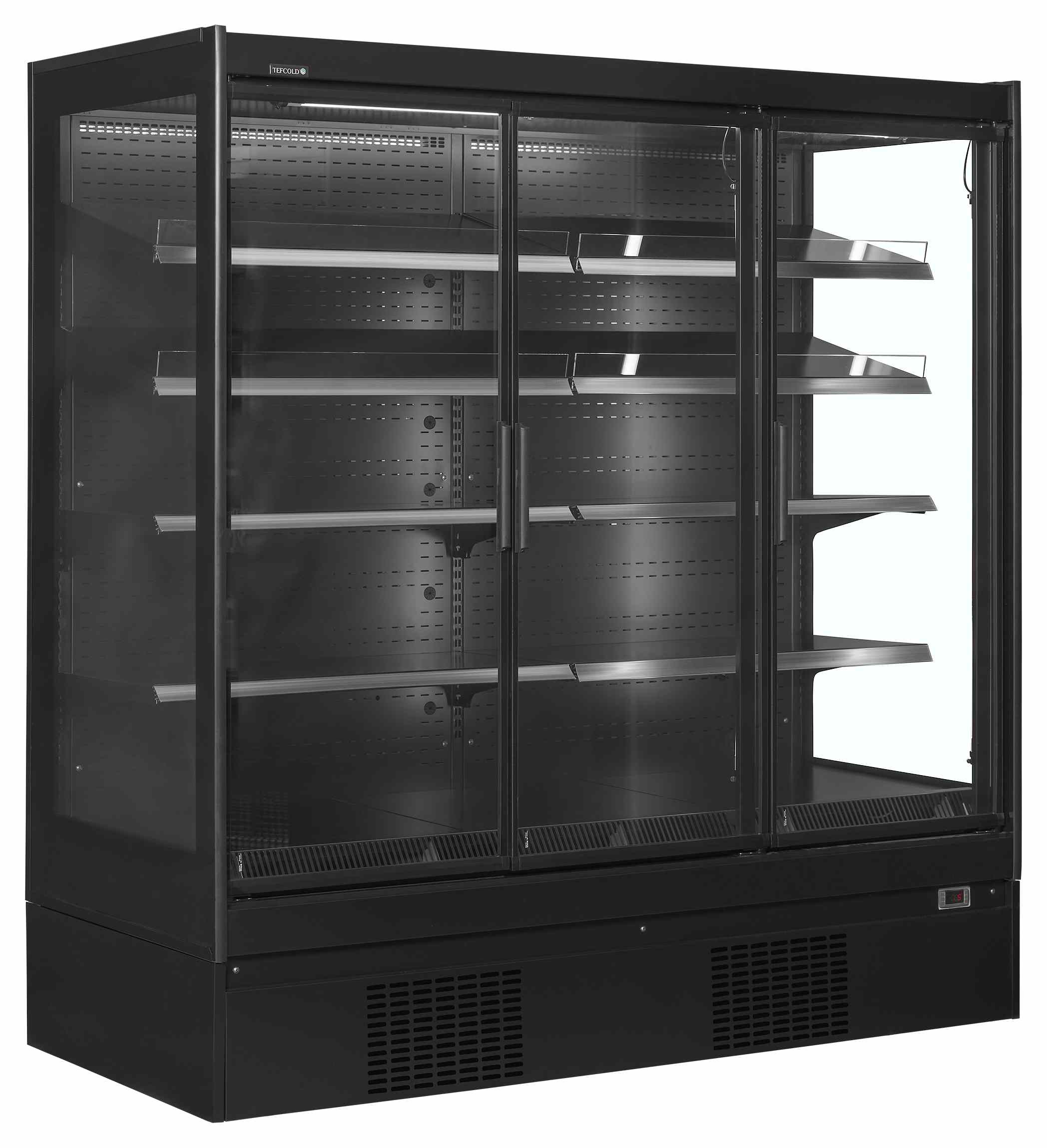 Vitrine réfrigérée professionnelle noire 3 portes vitrées positive - EXTRA1875CD - Tefcold