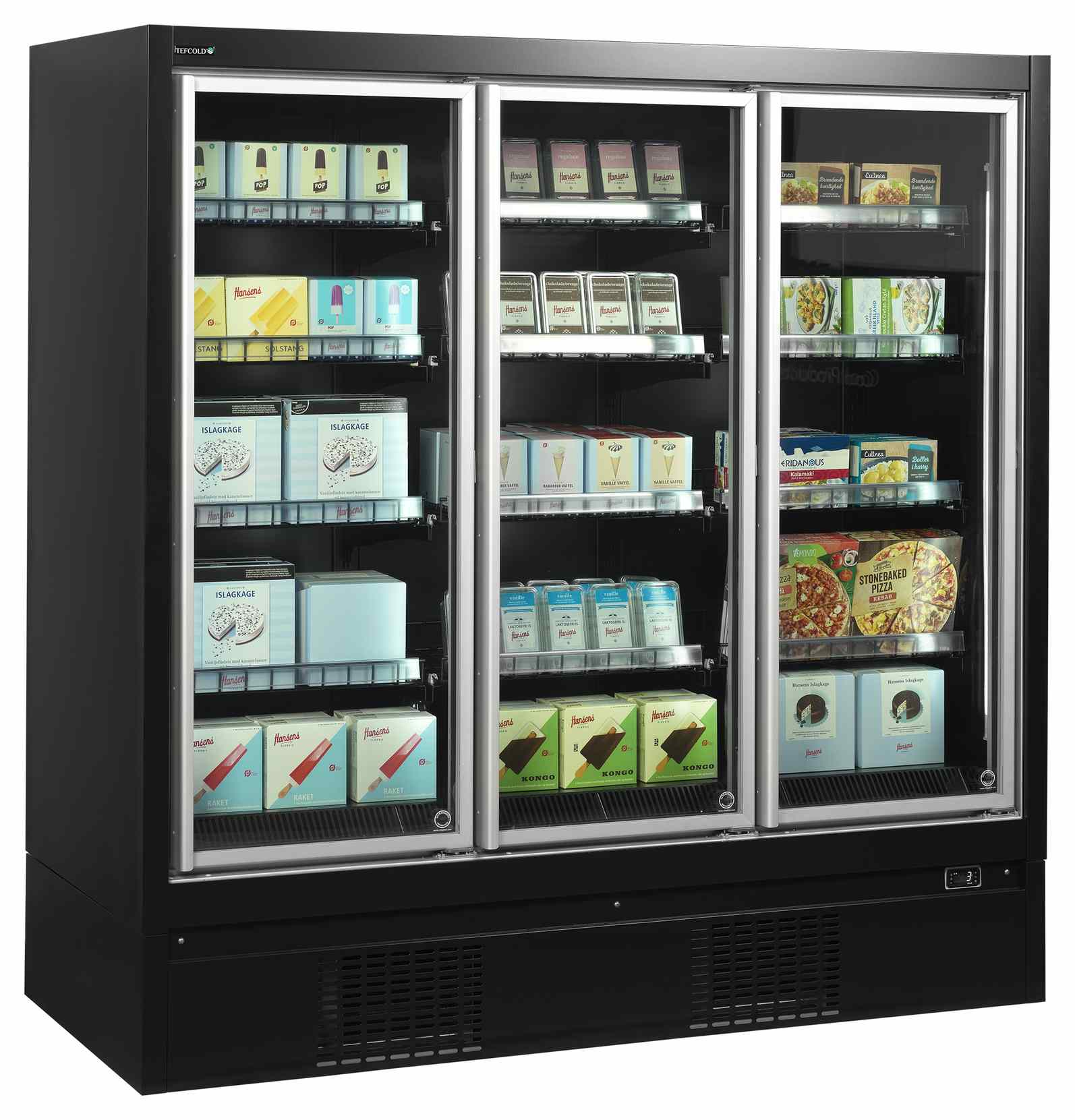 Vitrine réfrigérée négative noire 3 portes vitrées - EXTRA1875FD - Tefcold en cuisine professionnelle