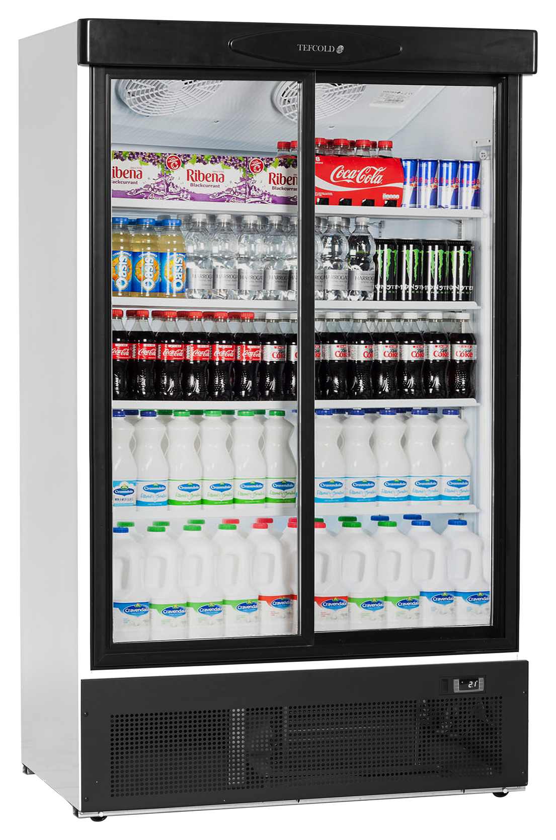 Vitrine réfrigérée professionnelle 2 portes vitrées coulissantes Blanche positive 660 l - FS1202S - Tefcold en cuisine professionnelle