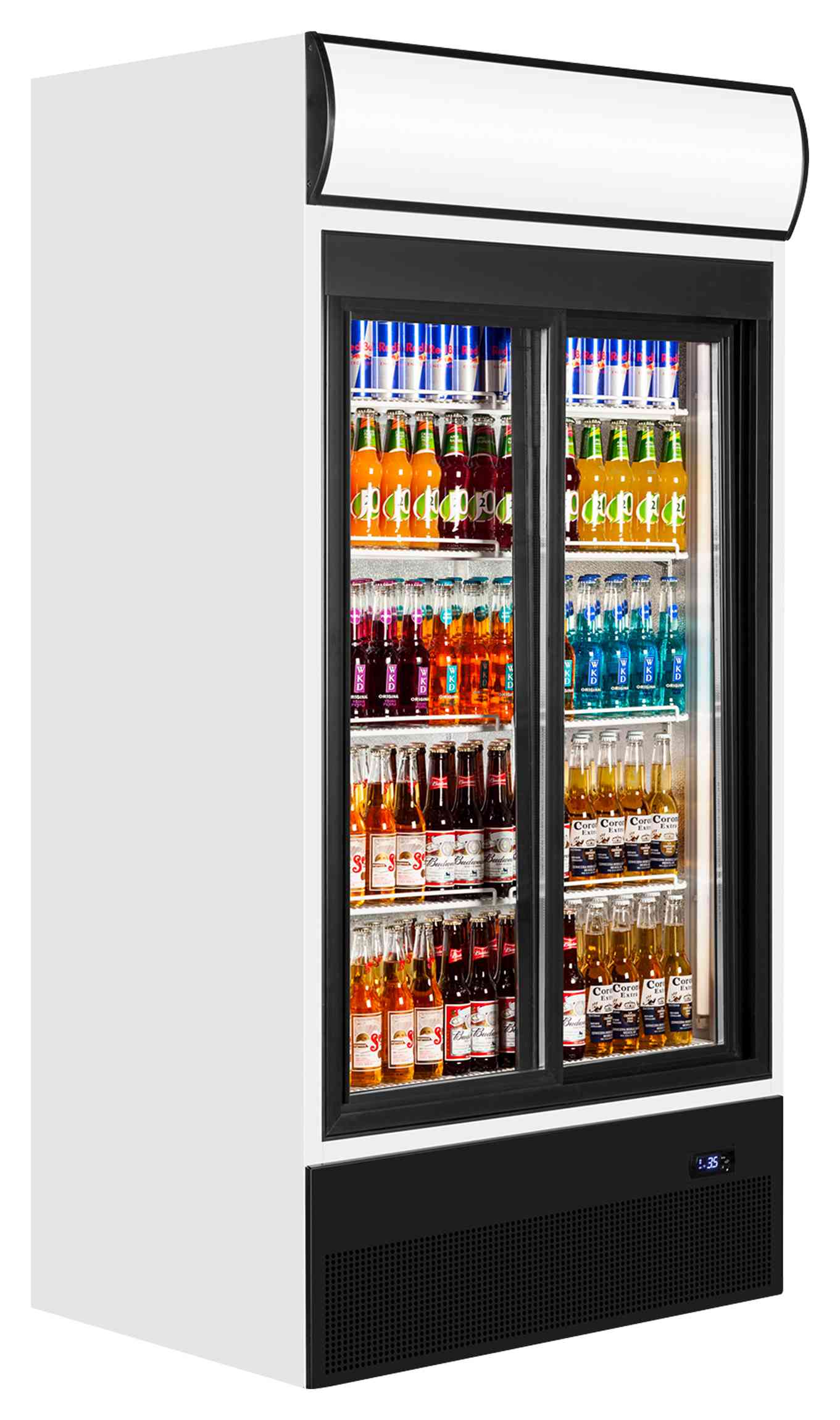 Vitrine réfrigérée professionnelle 2 portes vitrées coulissantes Blanche positive 524 l - FSC1000S - Tefcold en cuisine professionnelle