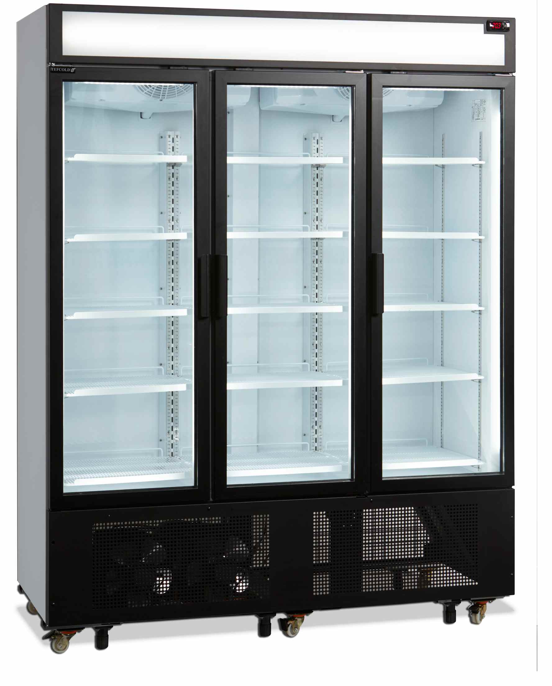 Vitrine réfrigérée professionnelle Blanche 3 portes vitrées positive - FSC1600H - Tefcold