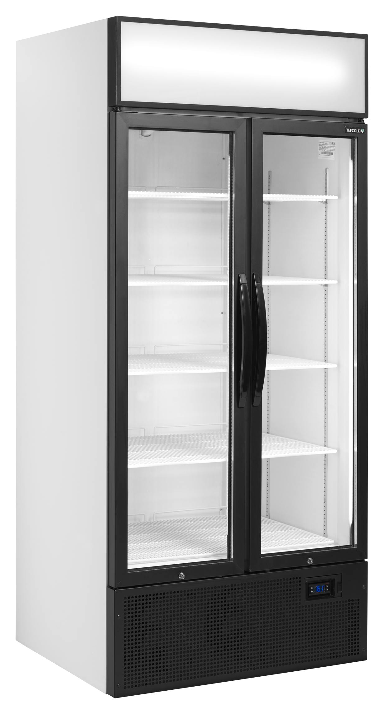 Vitrine réfrigérée professionnelle 2 portes vitrées Blanche positive 535 L - FSC891H - Tefcold