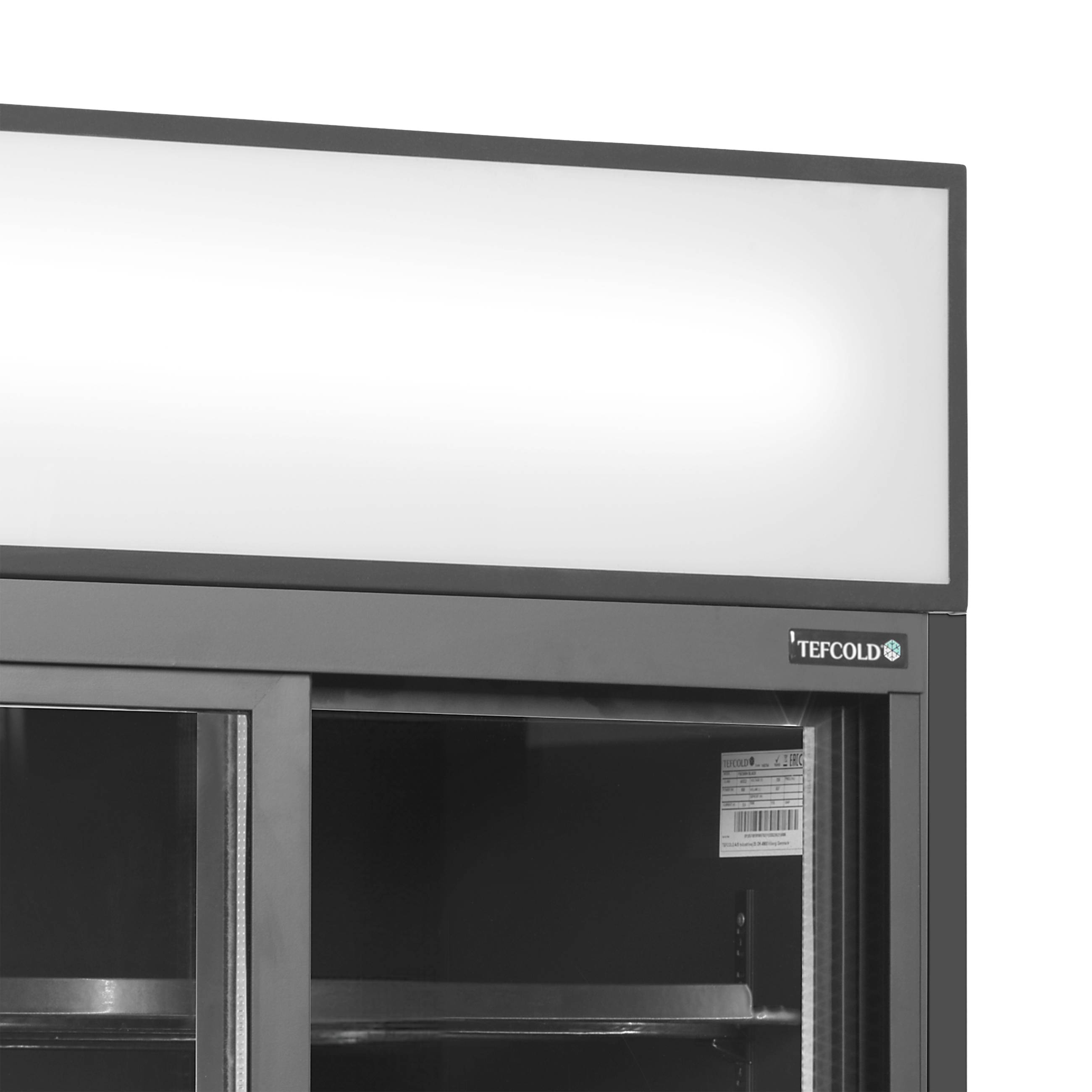 Vitrine réfrigérée professionnelle 2 portes vitrées coulissantes noire capacité 462 L positive - FSC891S Black - Tefcold en cuisine professionnelle