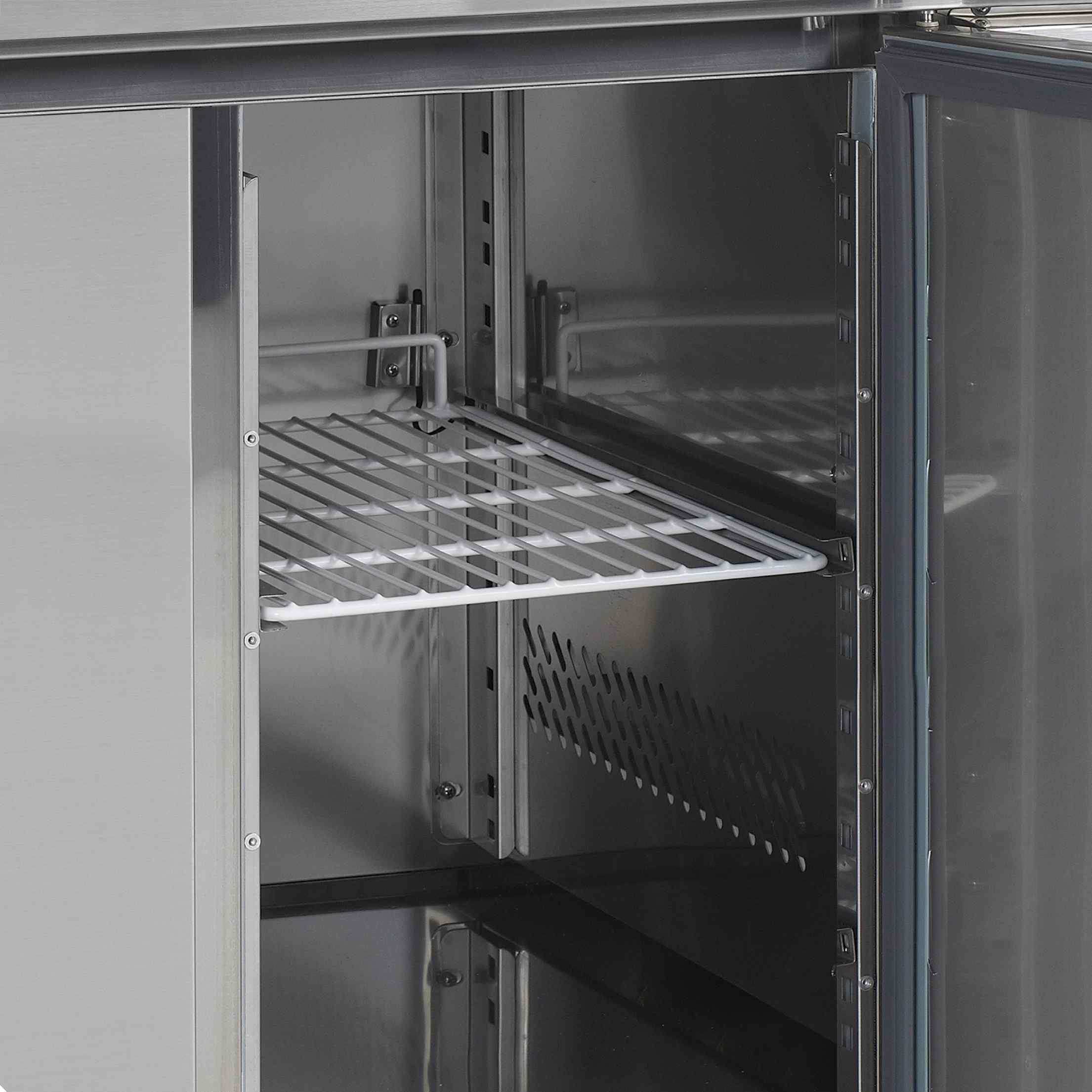 Comptoir réfrigéré professionnel 2 portes 272 litres positif ventilée - GC72 - Tefcold en cuisine professionnelle