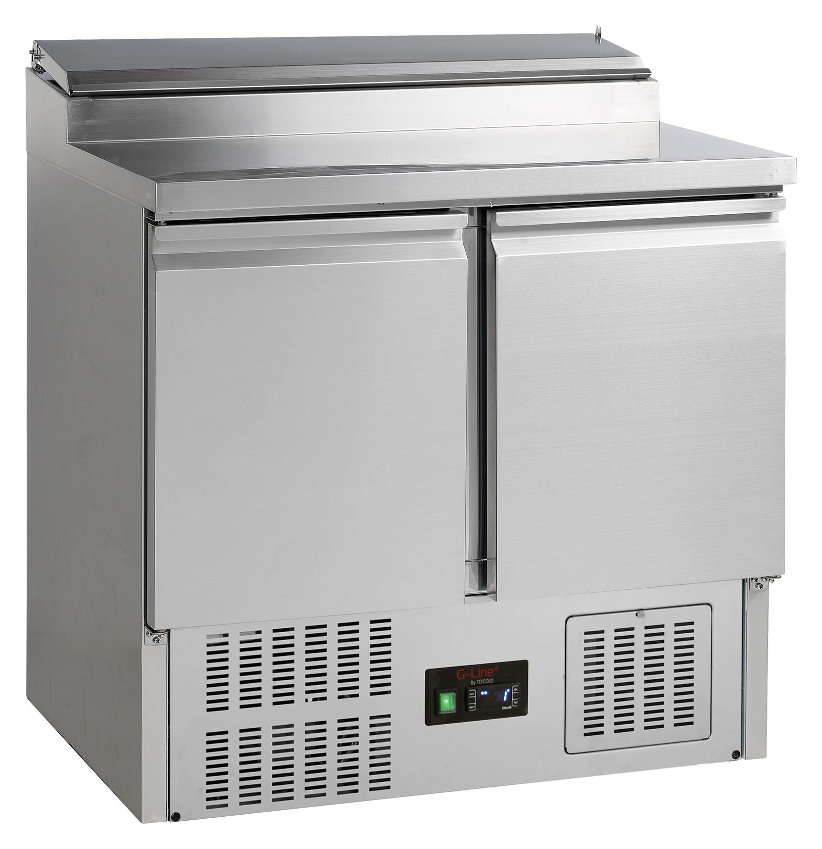 Comptoir professionnel pour saladette 2 portes pleines capacité 201 litres positif - GSS20 - Tefcold