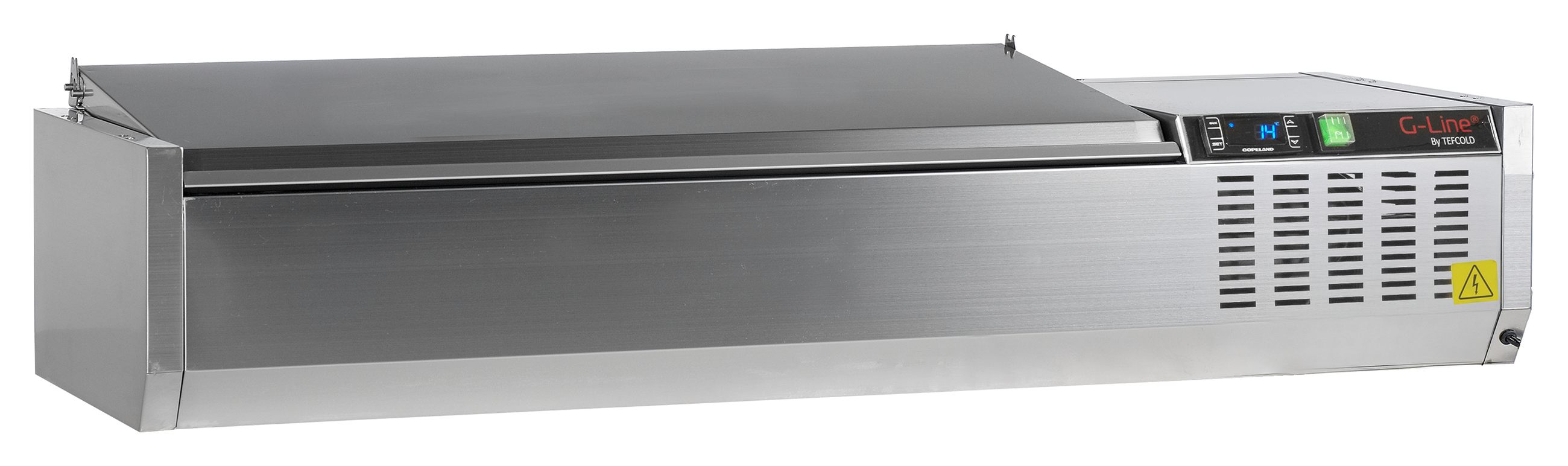 Unité de garniture réfrigérée couvercle inox et capacité 26 litres GN1/4 positive - GVC33-120 S/S - Tefcold