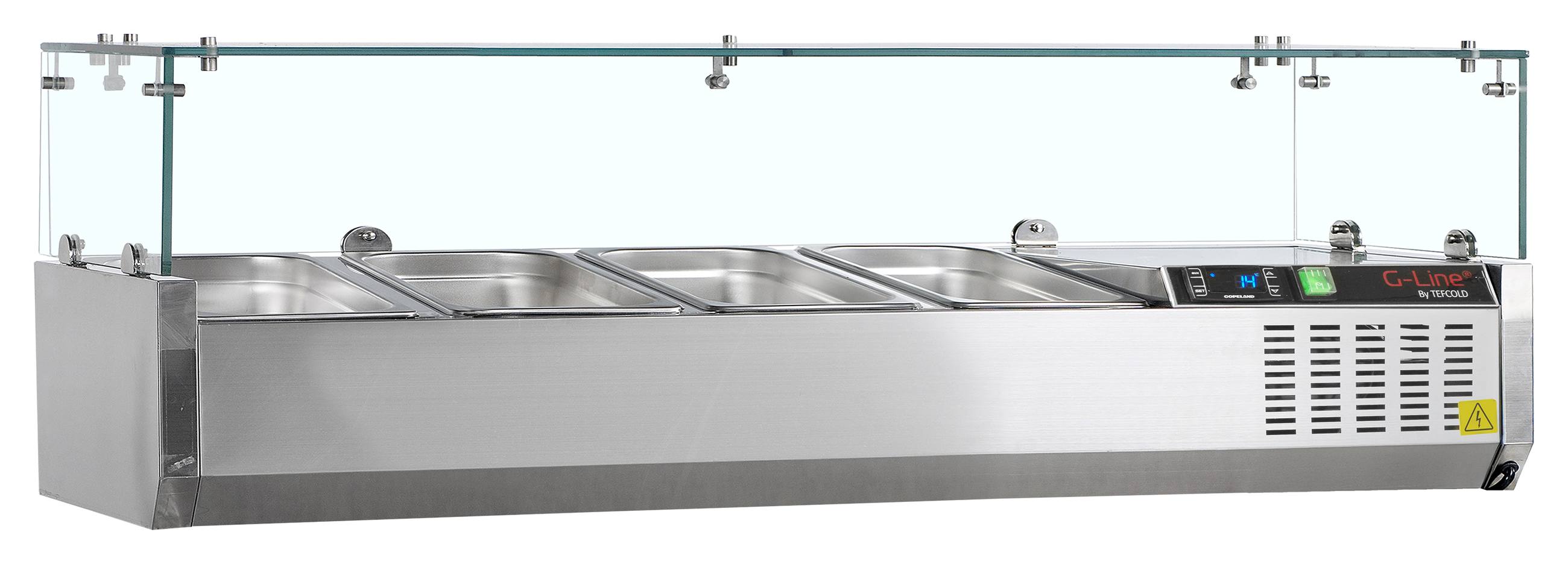 Unité de garniture réfrigérée couvercle vitré capacité 26 litres positive - GVC33-120 - Tefcold
