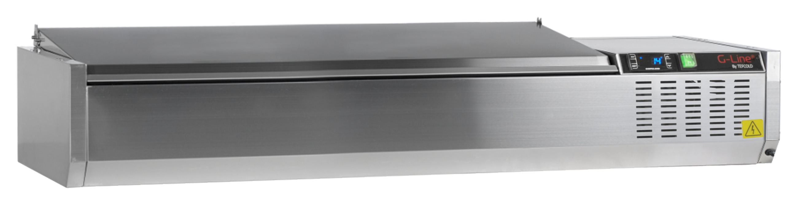 Unité de garniture réfrigérée avec couvercle inox GN1/4 31 litres positive - GVC33-140 S/S - Tefcold