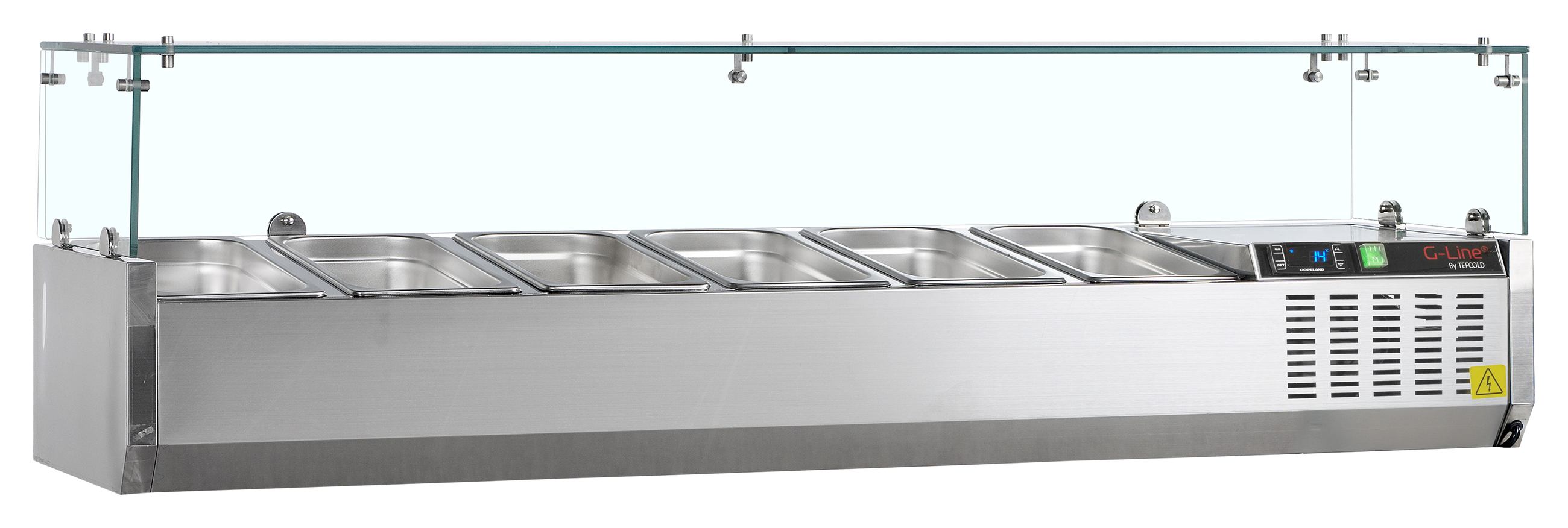 Unité de garniture réfrigérée professionnelle couvercle vitré 31 litres GN1/4 positive - GVC33-140 - Tefcold