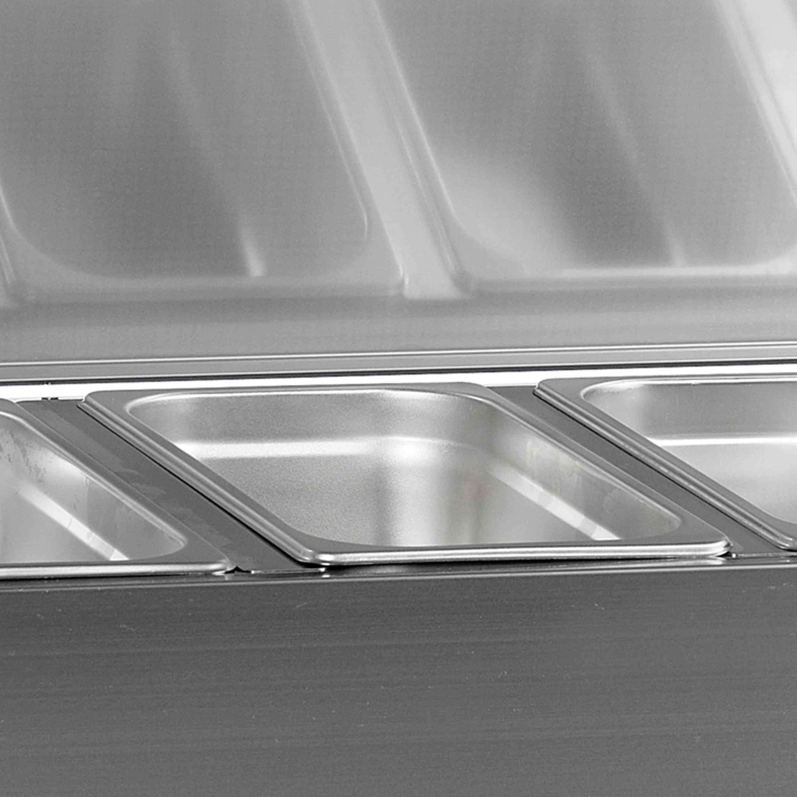 Unité de garniture réfrigérée avec couvercle inox capacité 28,4 litres positive - GVC38-120 S/S - Tefcold en cuisine professionnelle