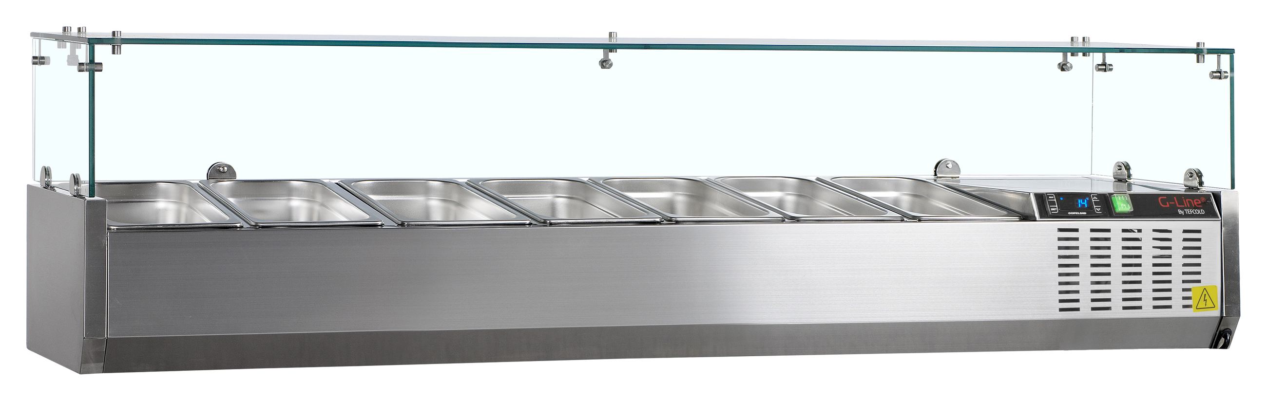 Unité de garniture réfrigérée couvercle vitré capacité 49,7 litres positive - GVC38-160 - Tefcold