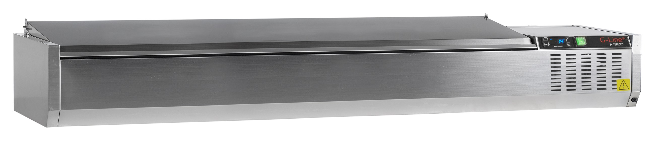 Unité de garniture réfrigérée avec couvercle inox capacité 63,9 litres positive - GVC38-200 S/S - Tefcold