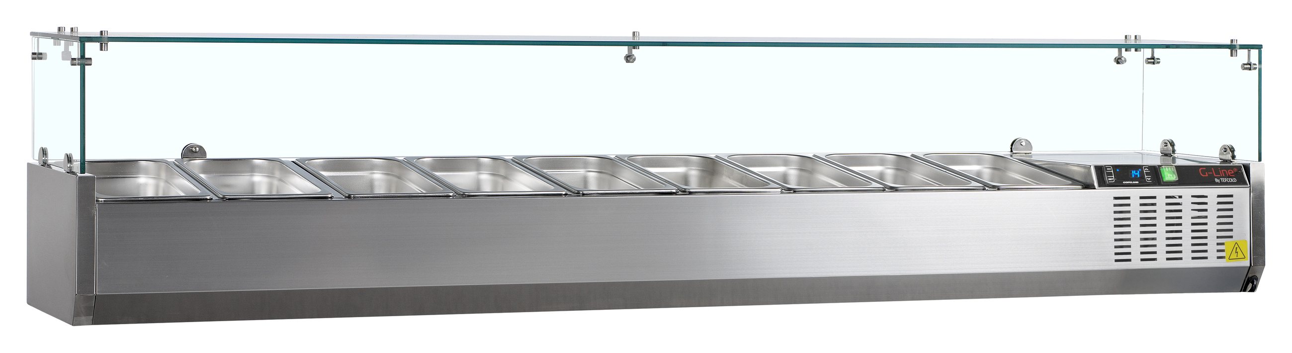 Unité de garniture réfrigérée couvercle vitré pour GN1/3 positive - GVC38-200 - Tefcold