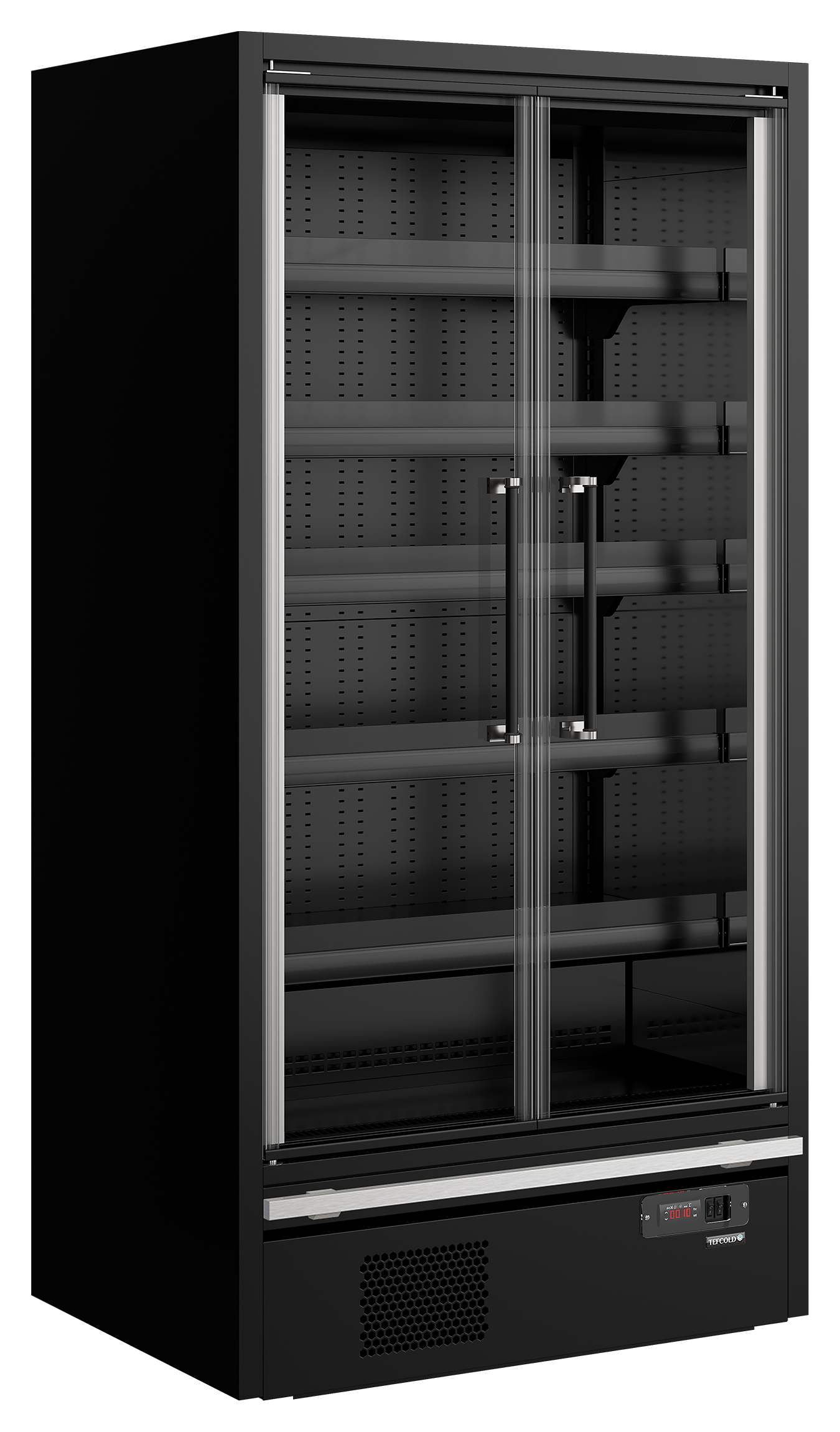 Vitrine réfrigérée professionnelle noire 2 portes vitrées positive - Galaxy+ GP10FGD Maxi Black - Tefcold