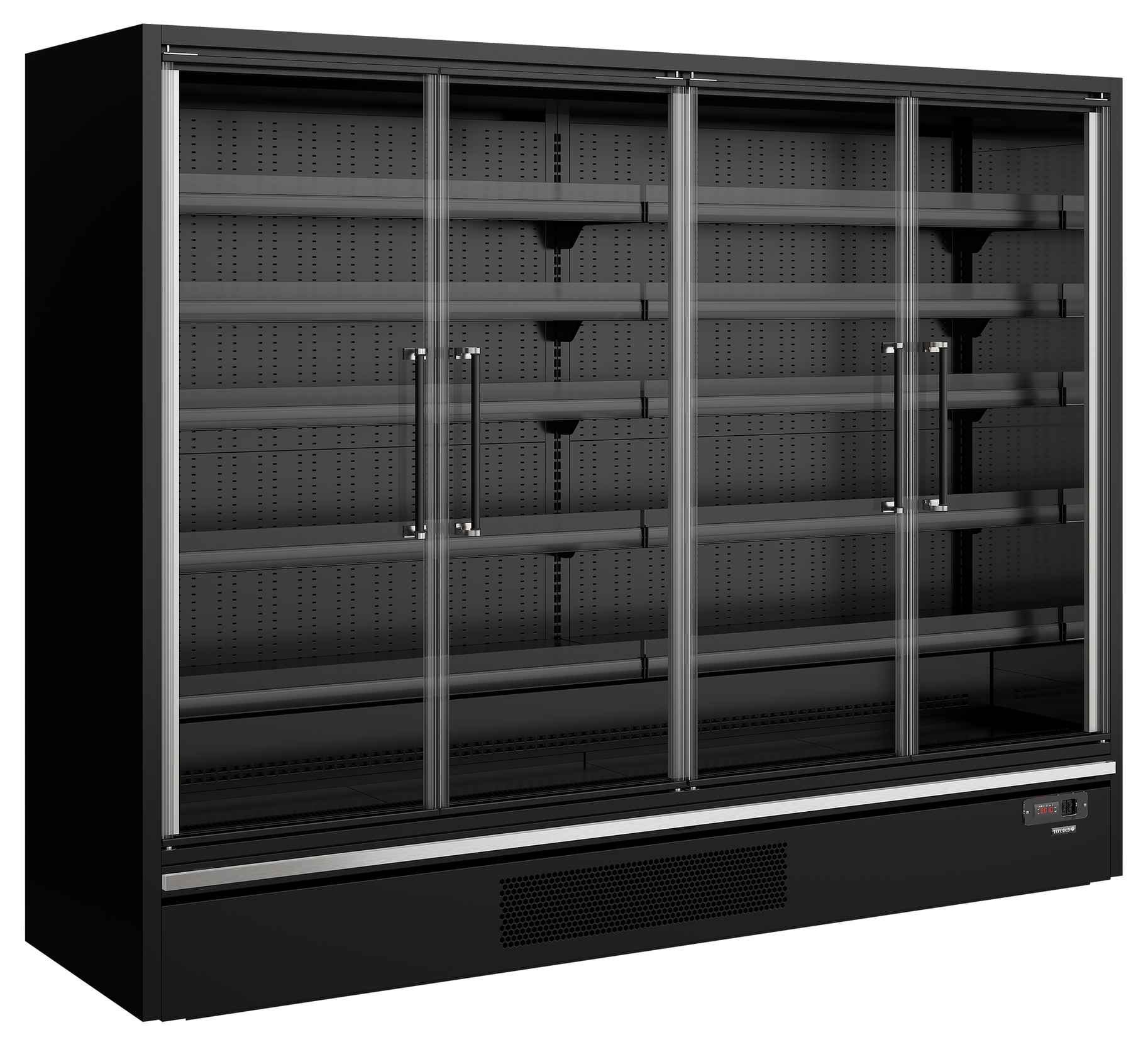Vitrine réfrigérée professionnelle noire 4 portes vitrées positive - Galaxy+ GP26FGD Black - Tefcold