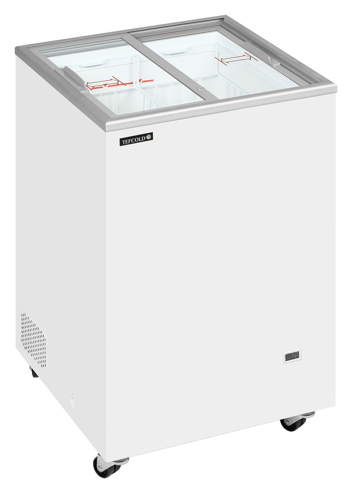 Congélateur coffre professionnel couvercles coulissants vitrés plats 91 litres 2 paniers - IC102SC - Tefcold