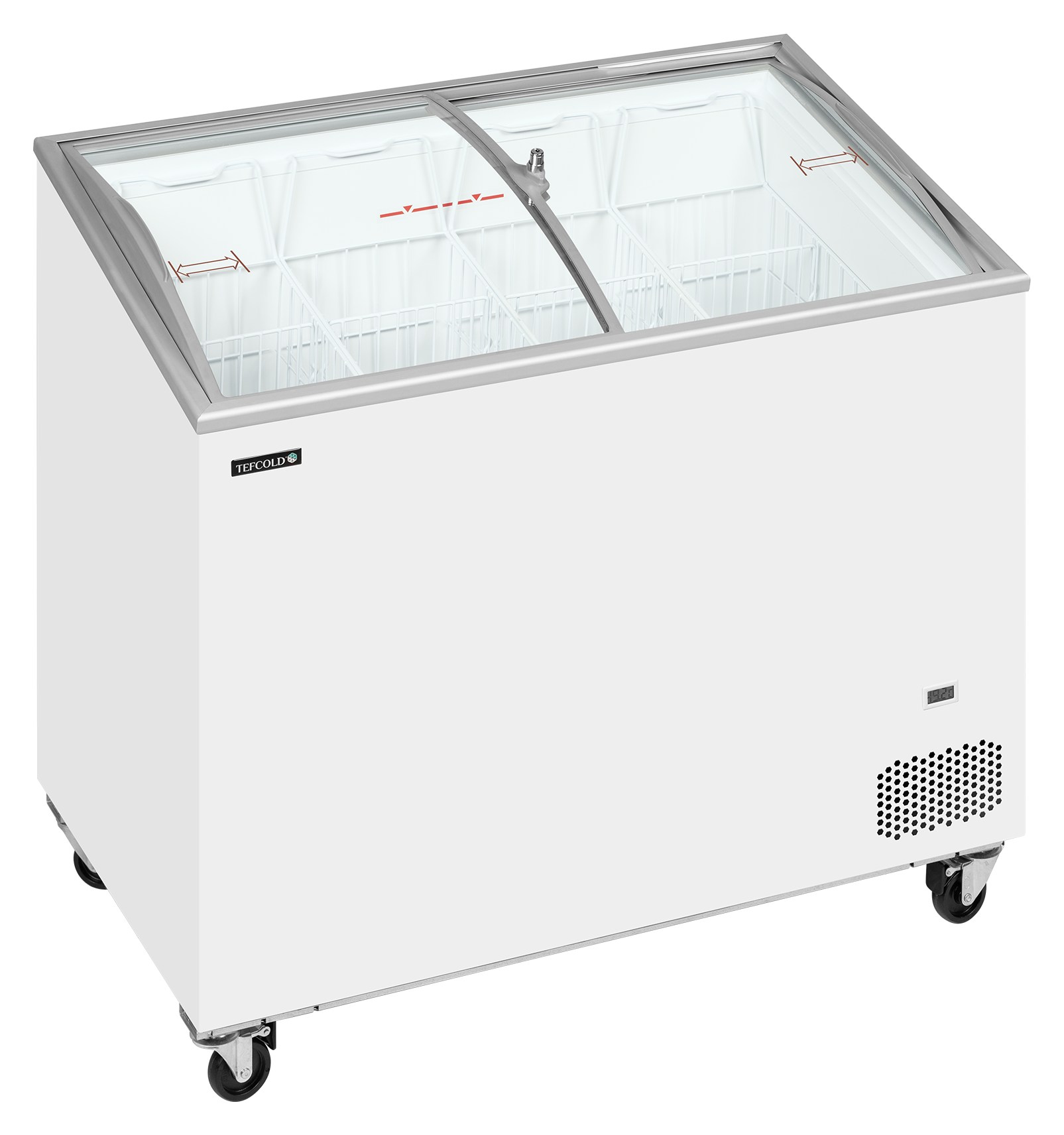 Congélateur coffre professionnel avec couvercles coulissants vitrés bombés 230 L positif - IC302SCEB - Tefcold