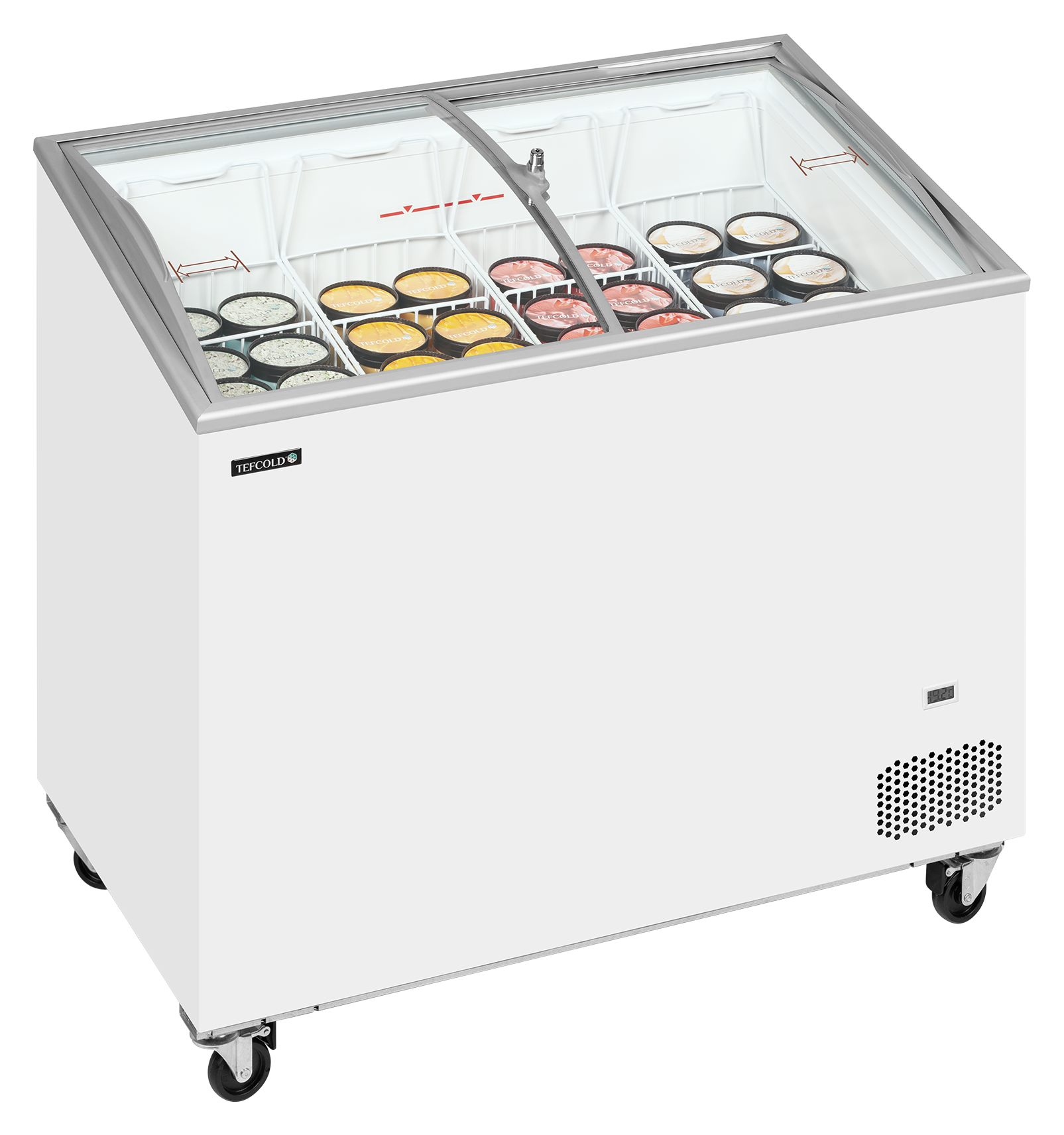 Congélateur coffre professionnel avec couvercles coulissants vitrés bombés 230 L positif - IC302SCEB - Tefcold en cuisine professionnelle