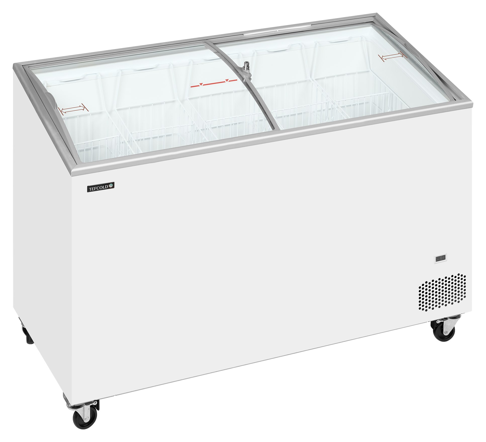 Congélateur coffre professionnel couvercles coulissants vitrés bombés 310 litres négatif - IC402SCEB - Tefcold
