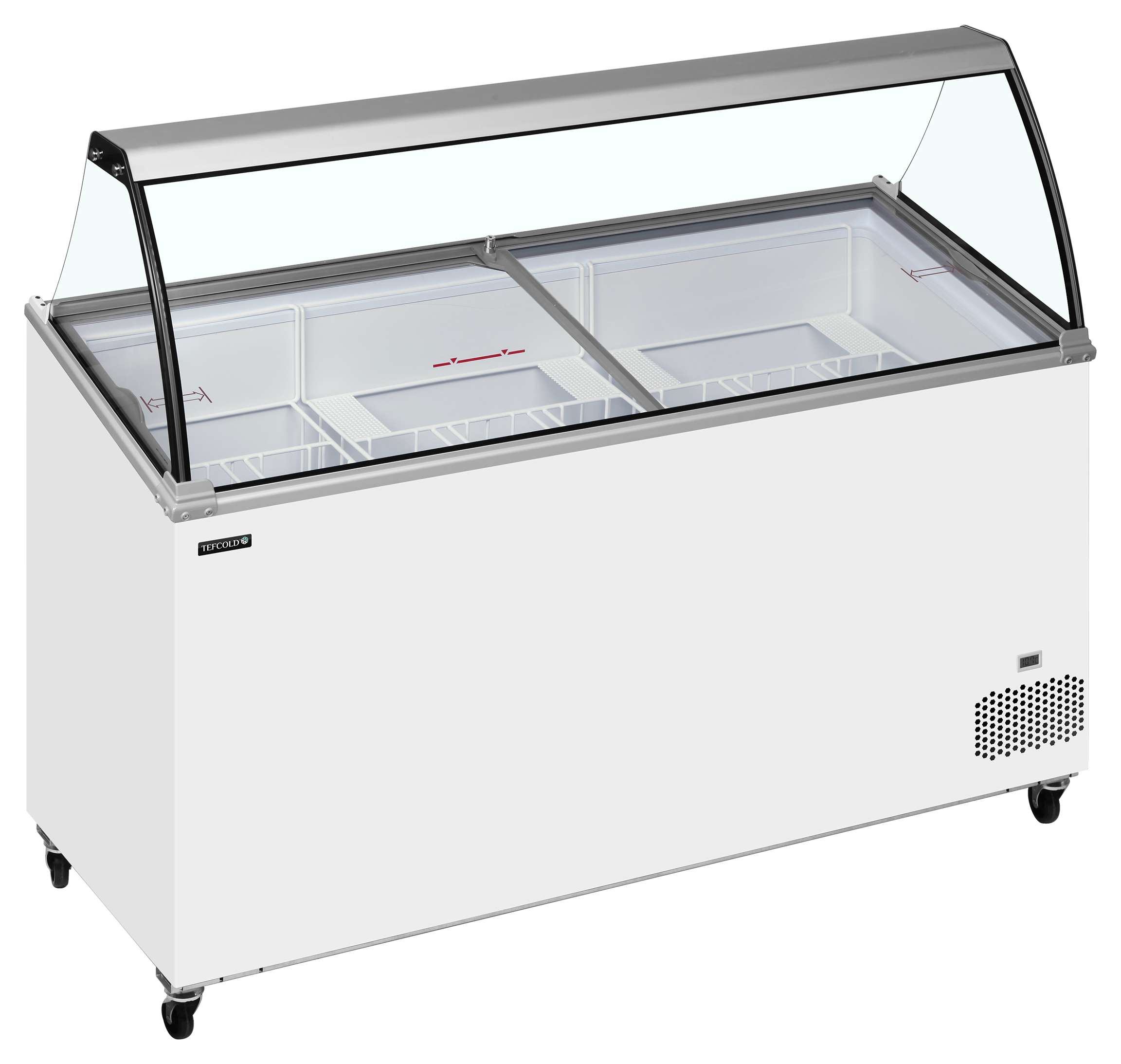 Congélateur professionnel à crème glacée couvercle de service incliné 398 l -24 à -14 °C 1660 mm - IC502SCE-SO - Tefcold