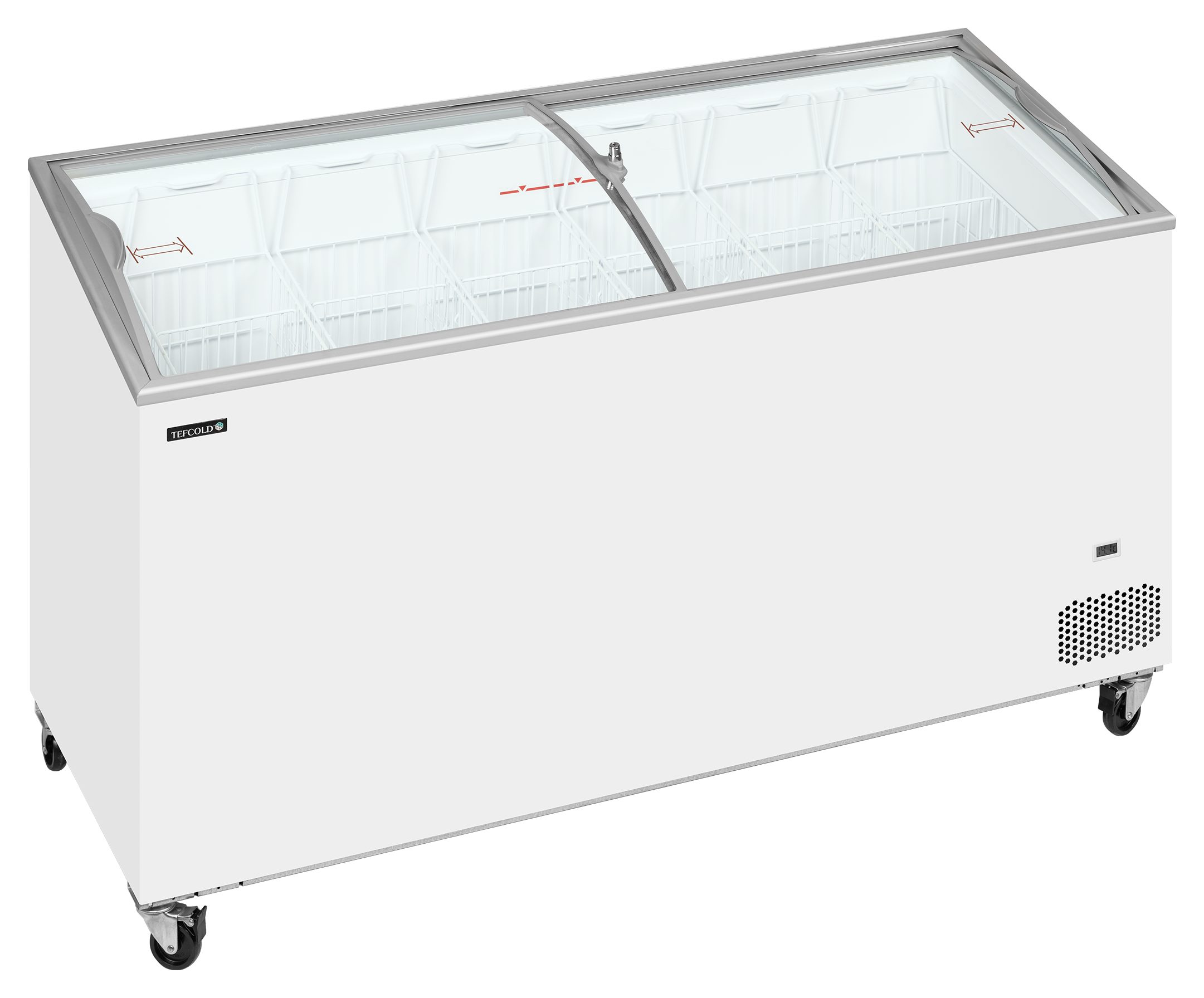 Congélateur coffre professionnel couvercles coulissants vitrés bombés 398 litres négatif - IC502SCEB - Tefcold