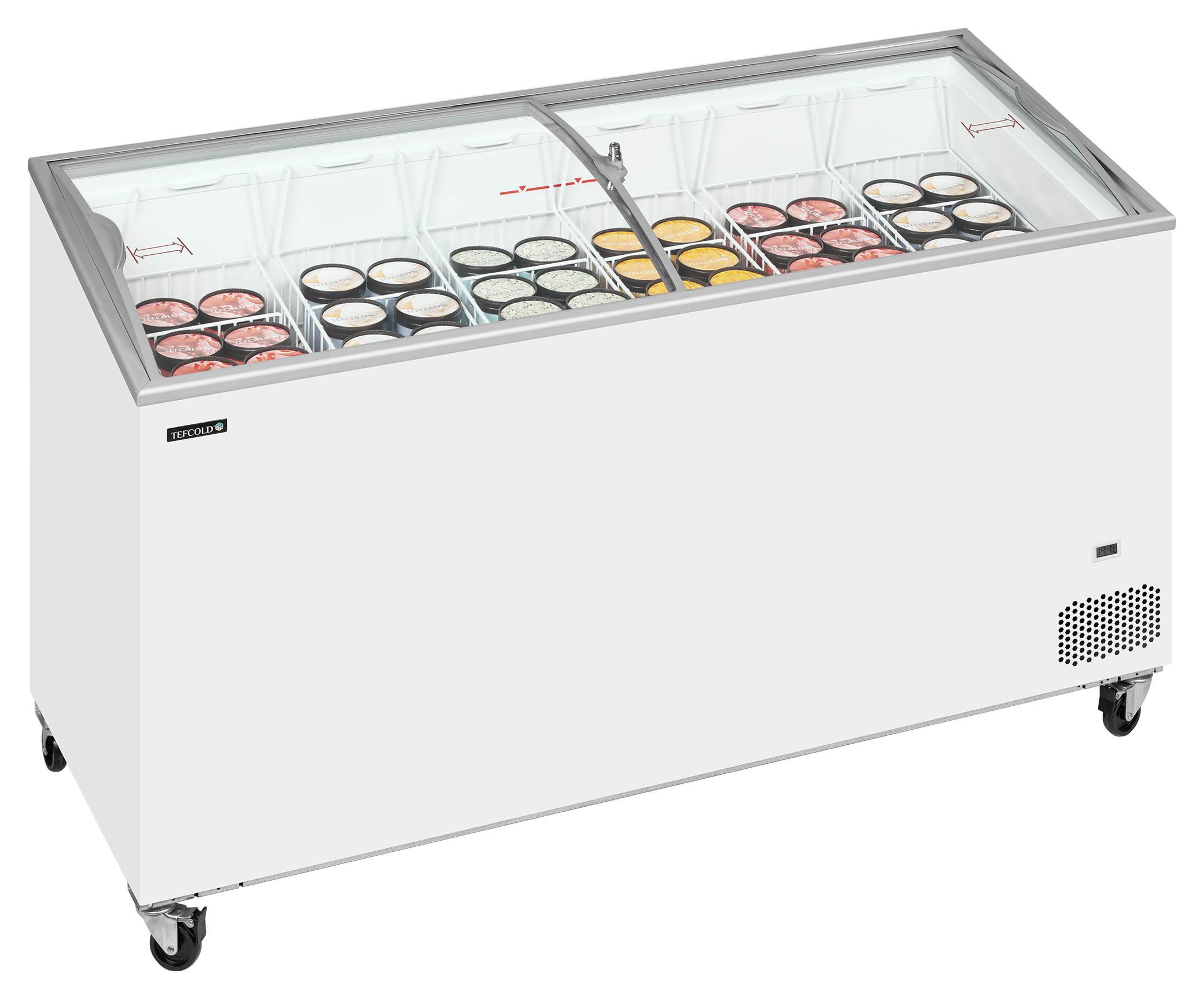 Congélateur coffre professionnel couvercles coulissants vitrés bombés 398 litres négatif - IC502SCEB - Tefcold en cuisine professionnelle