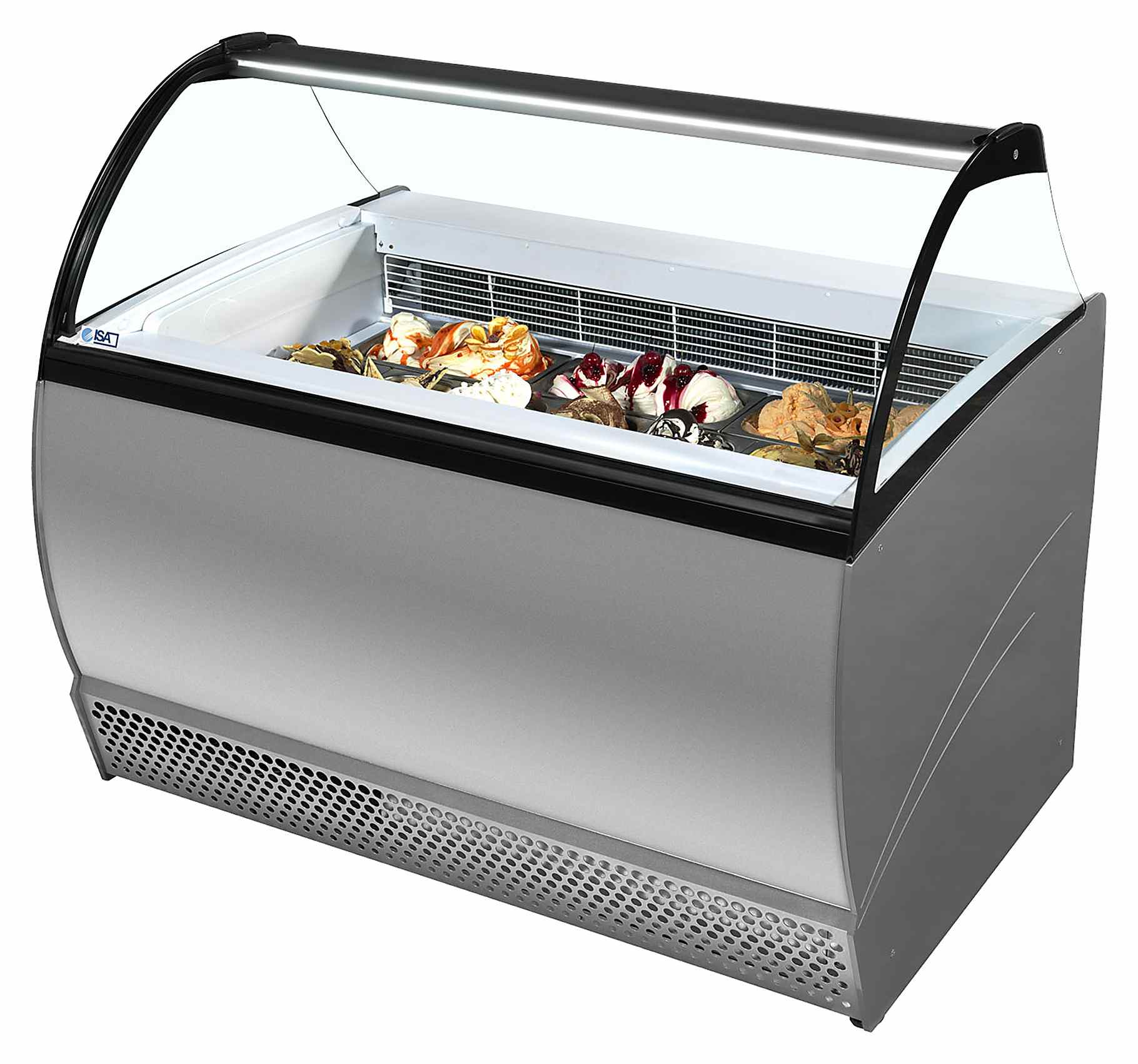 Vitrine professionnelle à glace statique et stockage inférieur -16 à -14 °C 1660 mm - ISABELLA 10LX - Tefcold