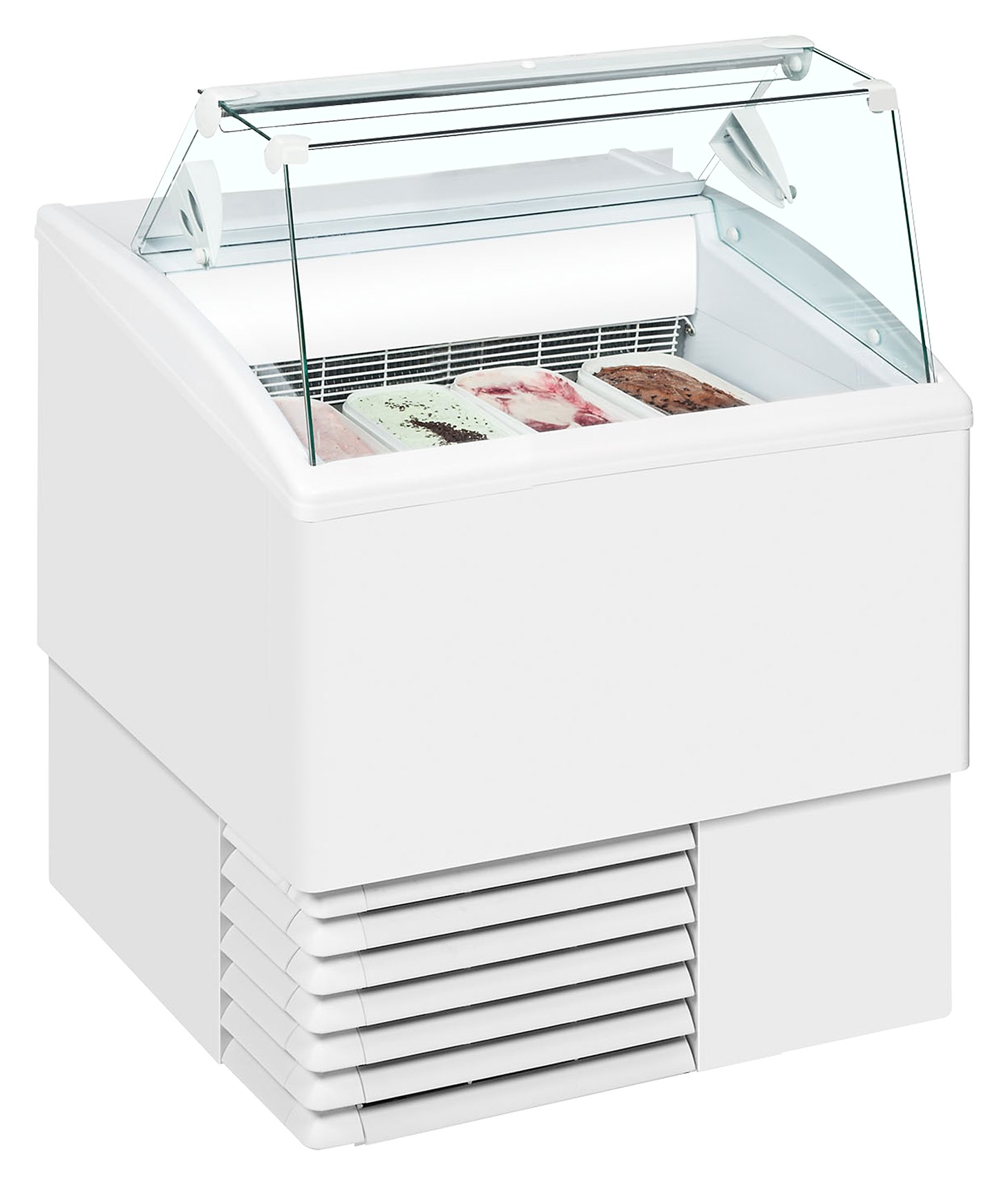 Vitrine à glaces professionnelle couvercle en verre plat, plage de température -16 à -14 °C - ISETTA 4ST - Tefcold