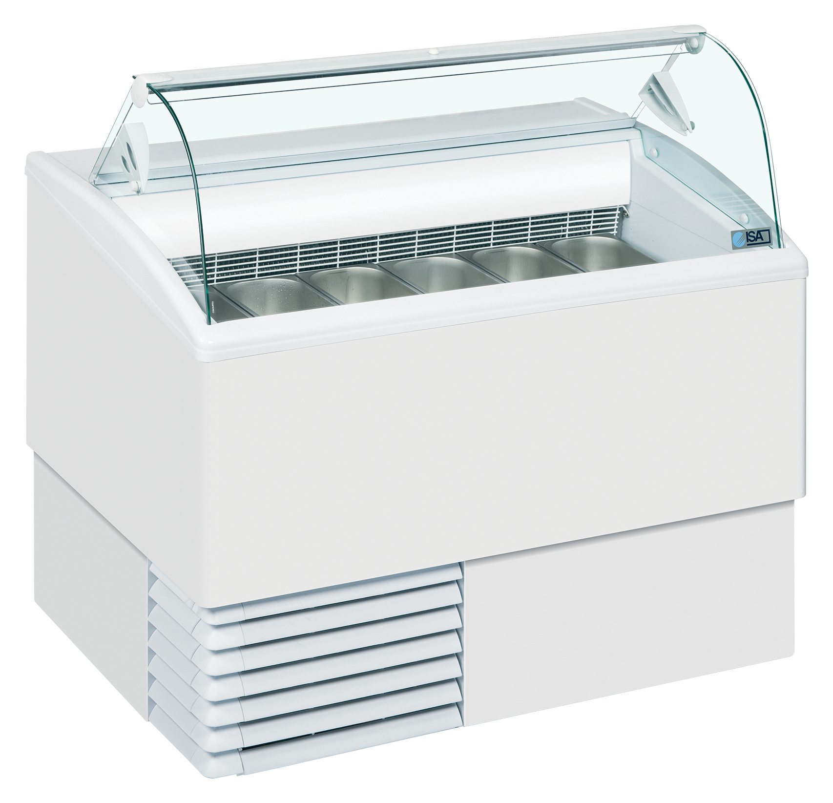 Vitrine à glaces professionnelle avec couvercle en verre bombé - ISETTA 6LX - Tefcold