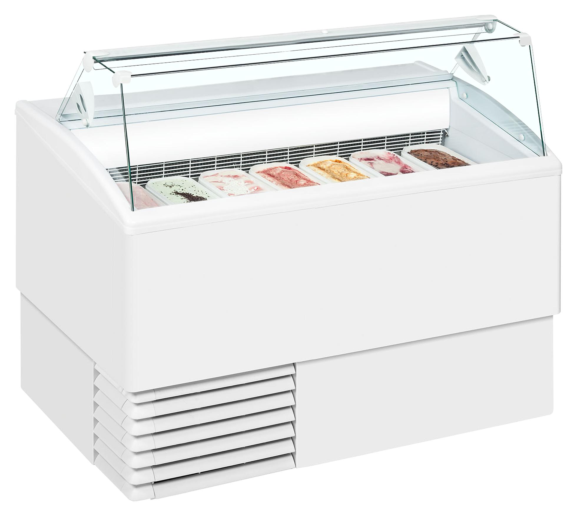 Vitrine à glaces professionnelle avec couvercle en verre plat - ISETTA 7ST - Tefcold