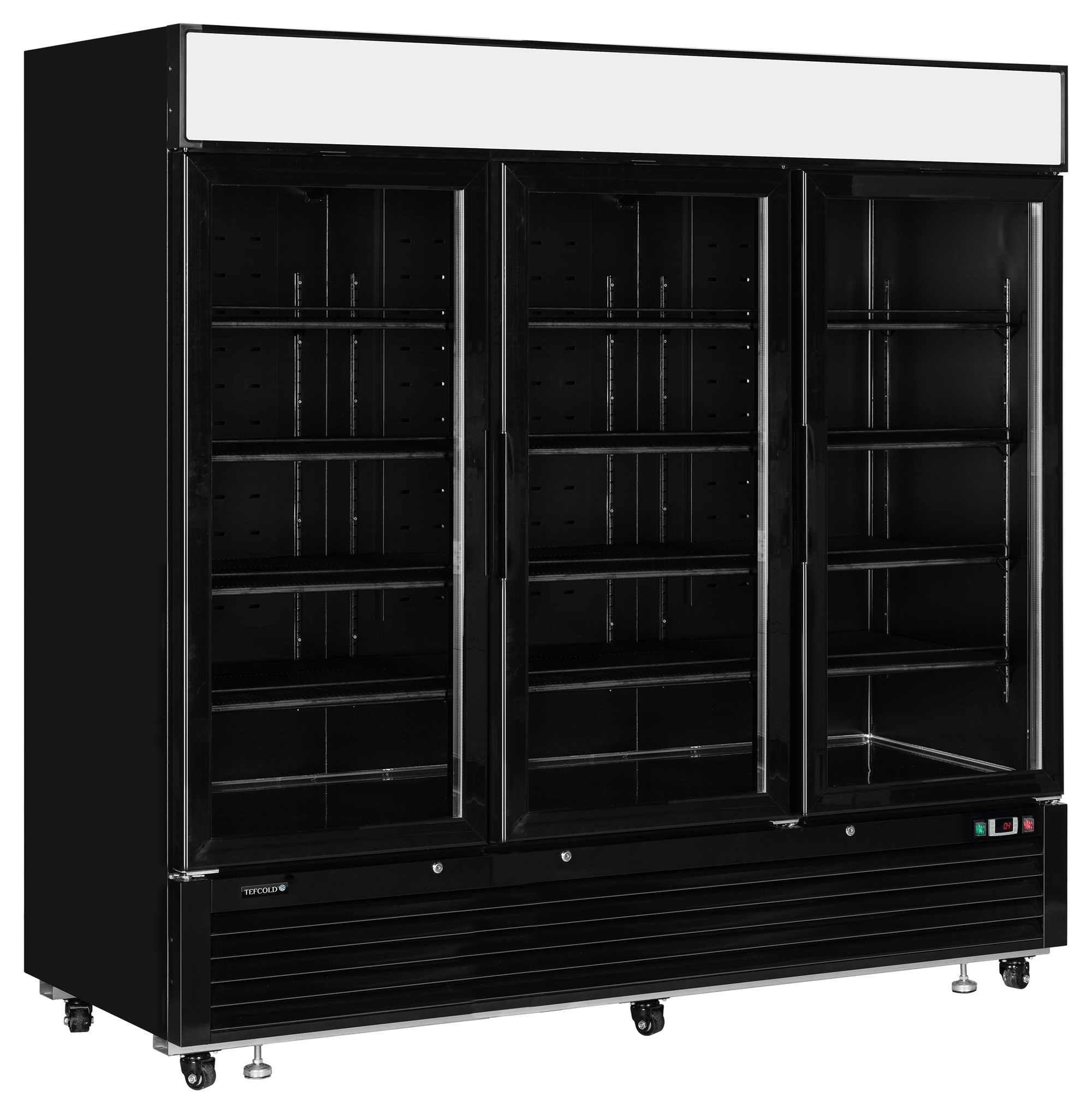 Vitrine professionnelle noire 3 portes vitrées positive - LGC7500B - Tefcold
