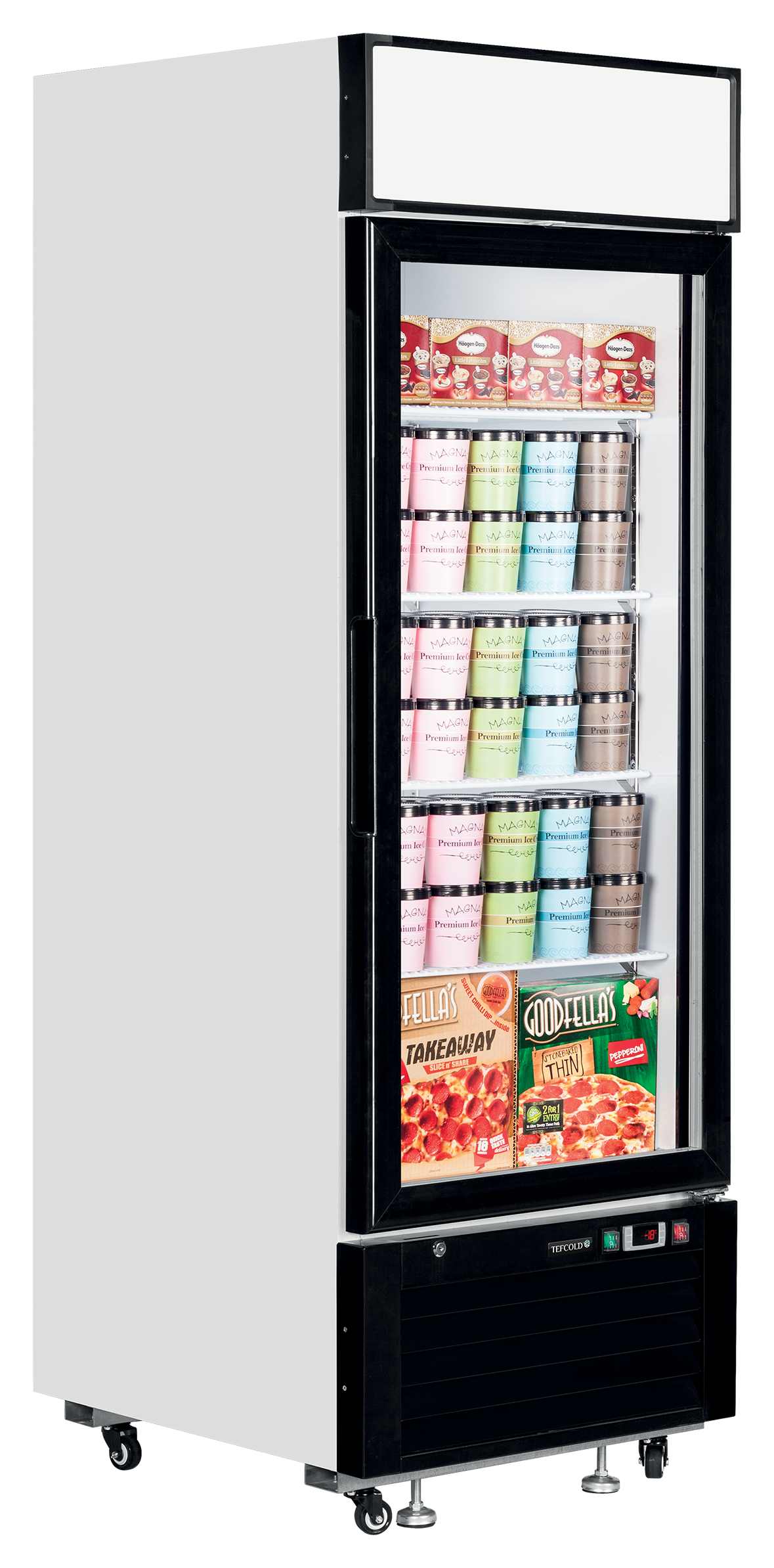 Vitrine professionnelle positive 1 porte vitrée blanche capacité 405 litres - LGF2500 - Tefcold en cuisine professionnelle