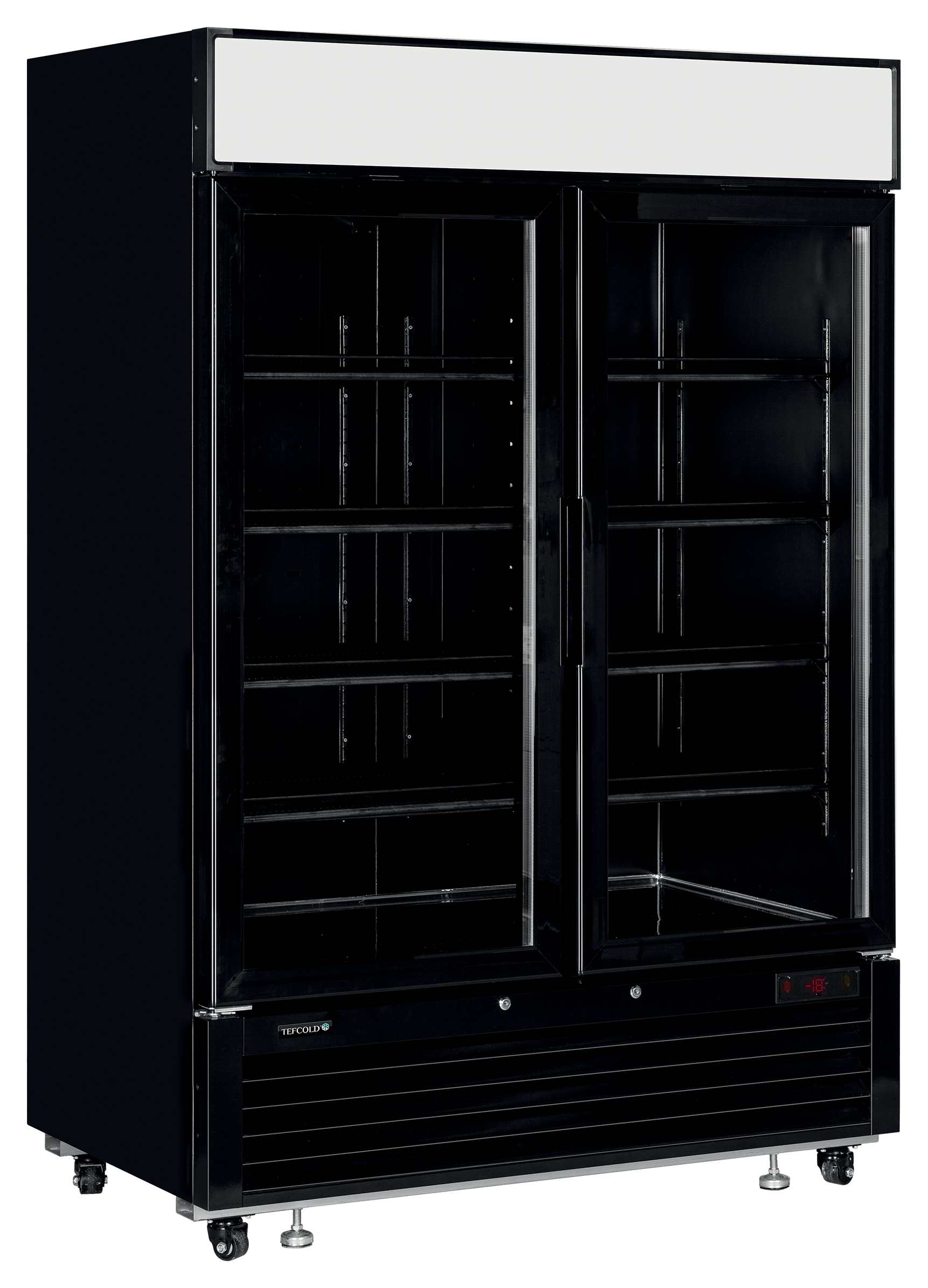Vitrine négative noire 2 portes vitrées - LGF5000B - Tefcold