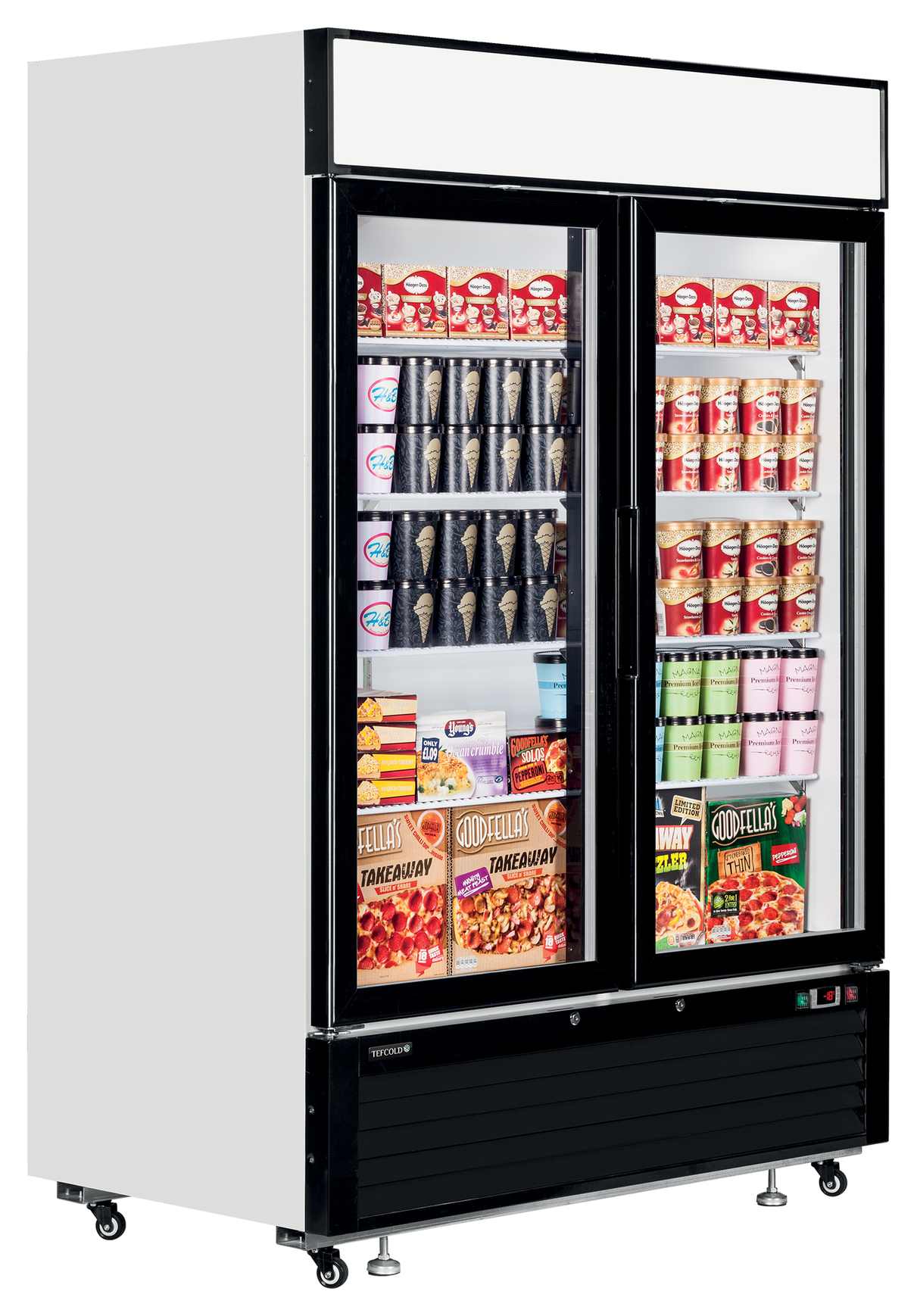 Vitrine professionnelle froid positive 2 portes vitrées blanche 922 l - LGF5000 - Tefcold en cuisine professionnelle