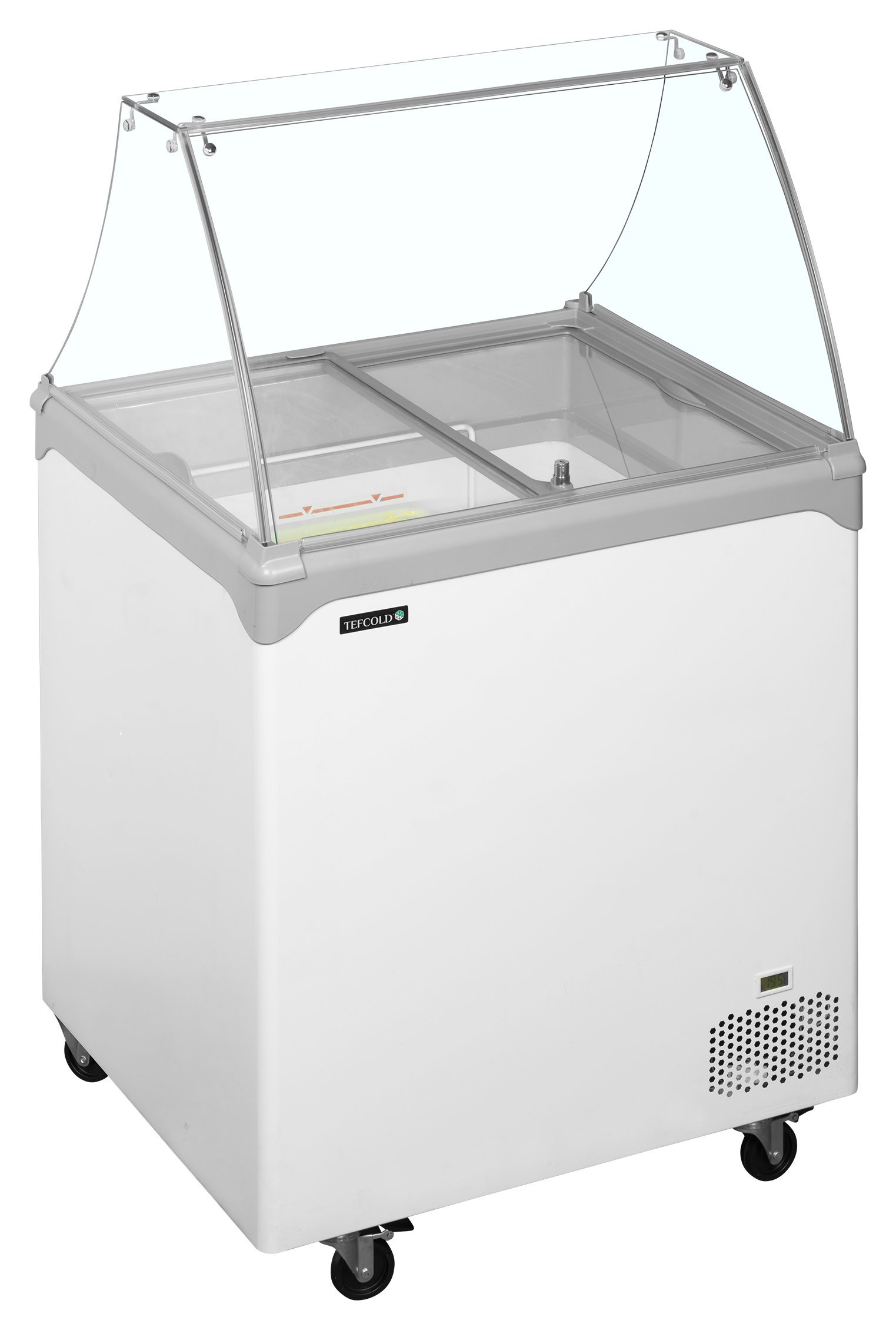 Vitrine à glace professionnelle statique 138 litres capacité nette 4 roulettes freins - NIC202SC-SO - Tefcold