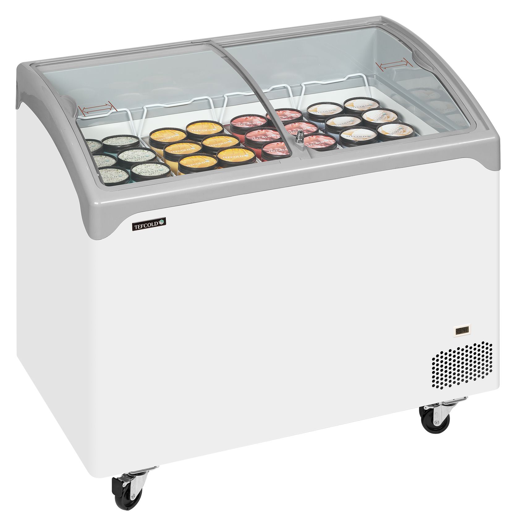 Congélateur coffre professionnel couvercles coulissants vitrés bombés 218 litres négatif - NIC302SCEB - Tefcold en cuisine professionnelle