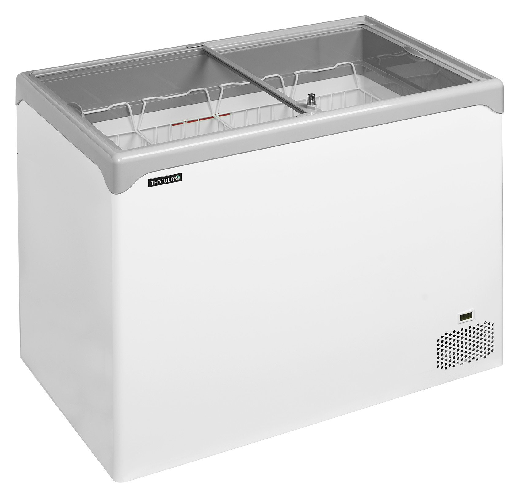 Congélateur coffre professionnel couvercles coulissants vitrés plats, 218 litres net, , classe climatique 5 - NIC302SC - Tefcold