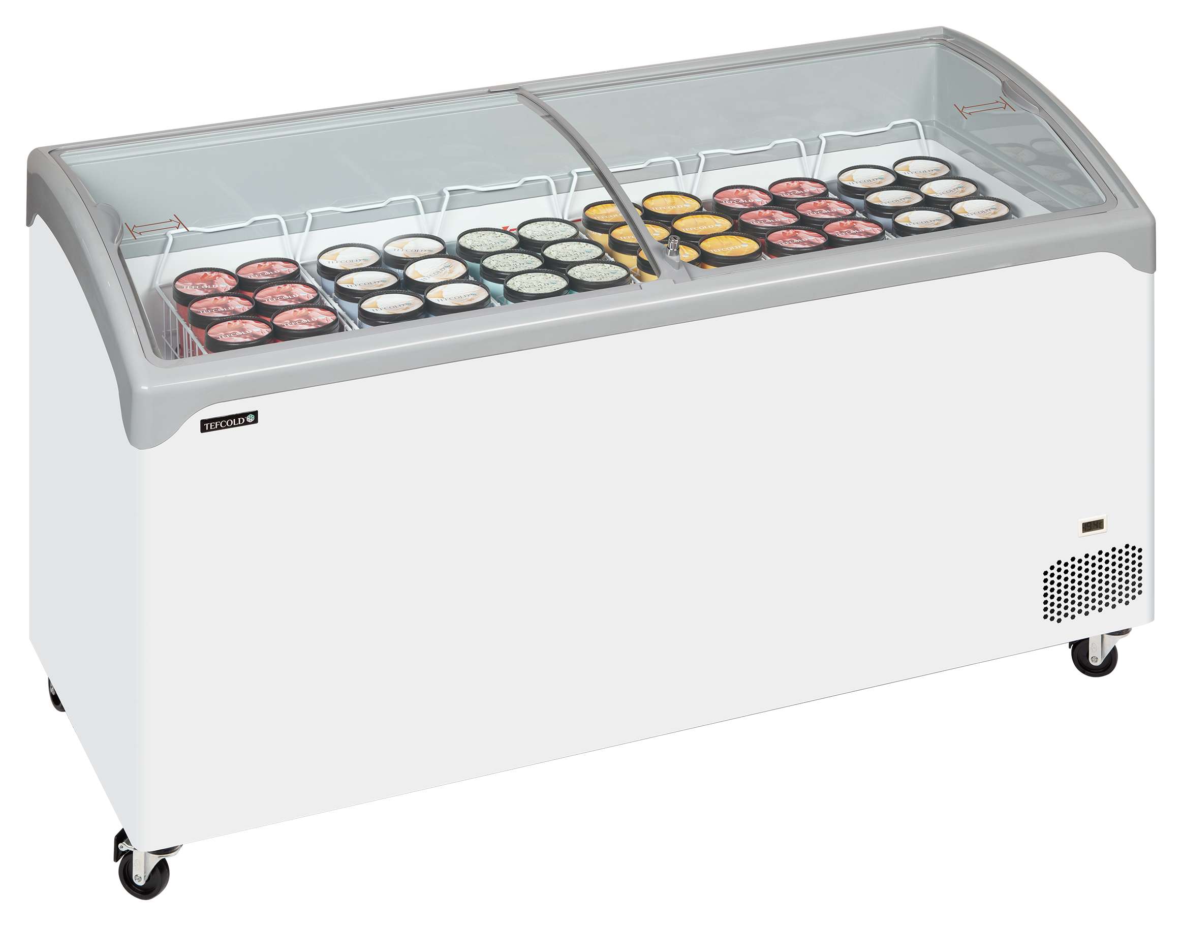 Congélateur coffre professionnel couvercles coulissants vitrés bombés 367 litres négatif - NIC502SCEB - Tefcold en cuisine professionnelle