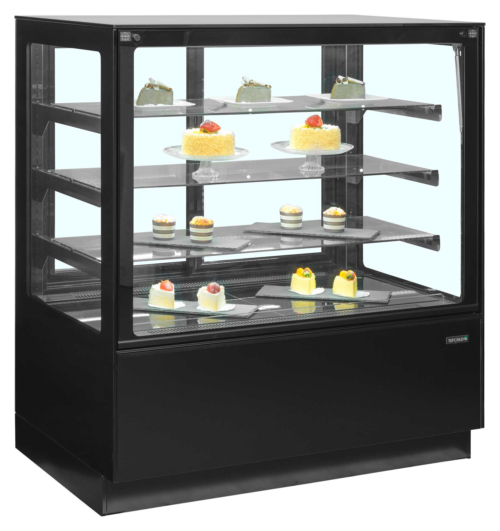 Vitrine réfrigérée professionnelle 2 portes vitrées coulissantes noire 338 litres - PDA3-CTF120B-1 - Tefcold en cuisine professionnelle