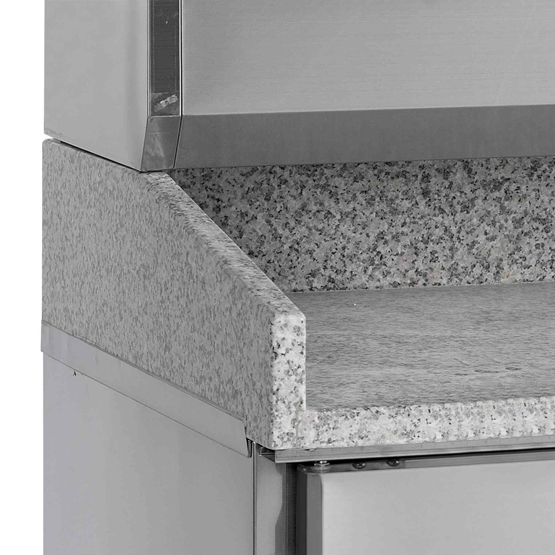Table à pizza professionnelle avec dessus en granite 2 portes positive - PT1200 + GVC38-150 - Tefcold en cuisine professionnelle