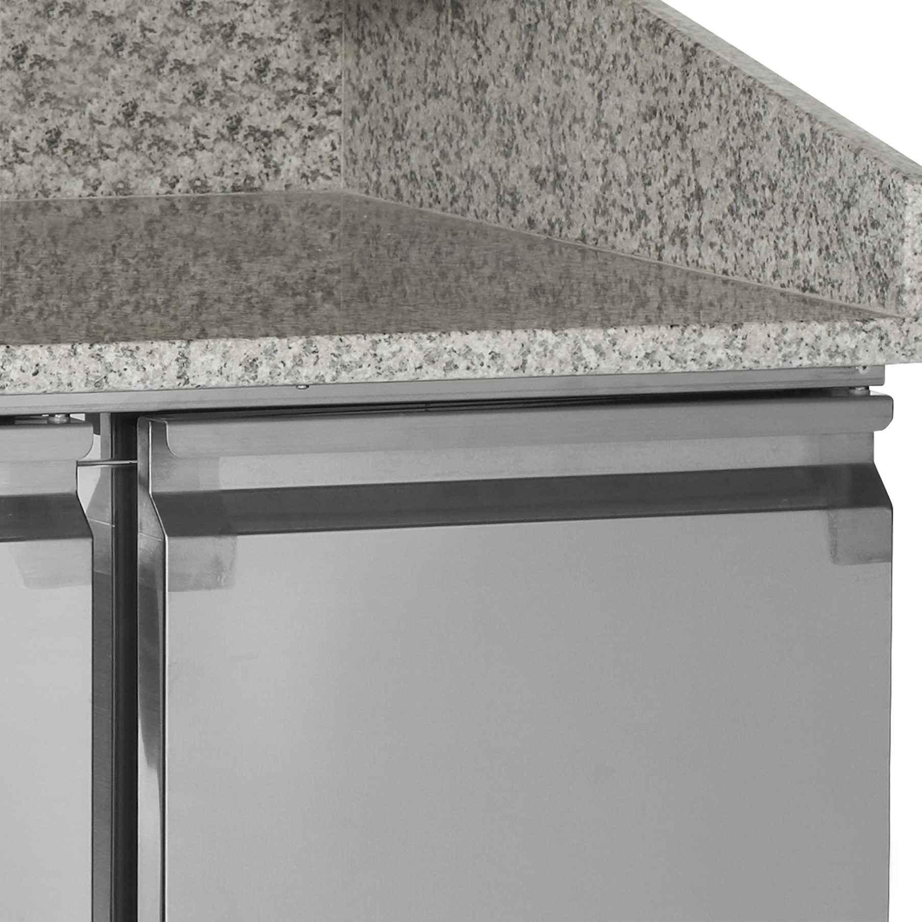 Comptoir à pizza professionnel en acier inoxydable avec dessus granite, 2 portes , positif - PT1200 - Tefcold en cuisine professionnelle