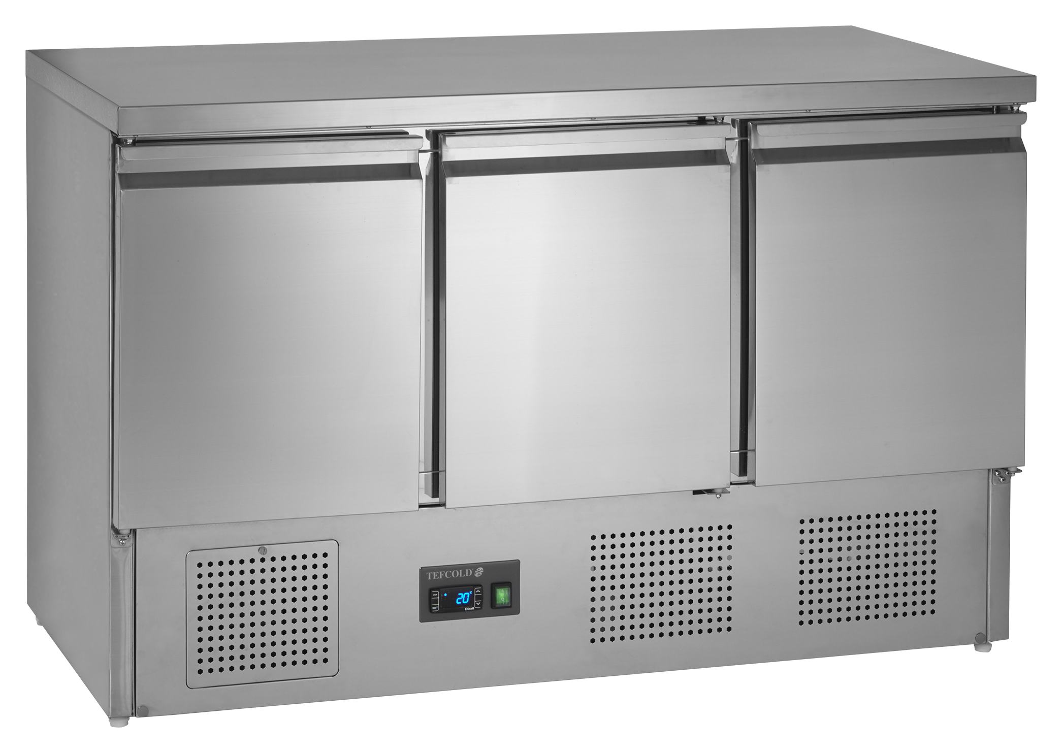 Vitrine réfrigérée professionnelle 3 portes pleines positive capacité 368 litres - SA1365 S/S - Tefcold