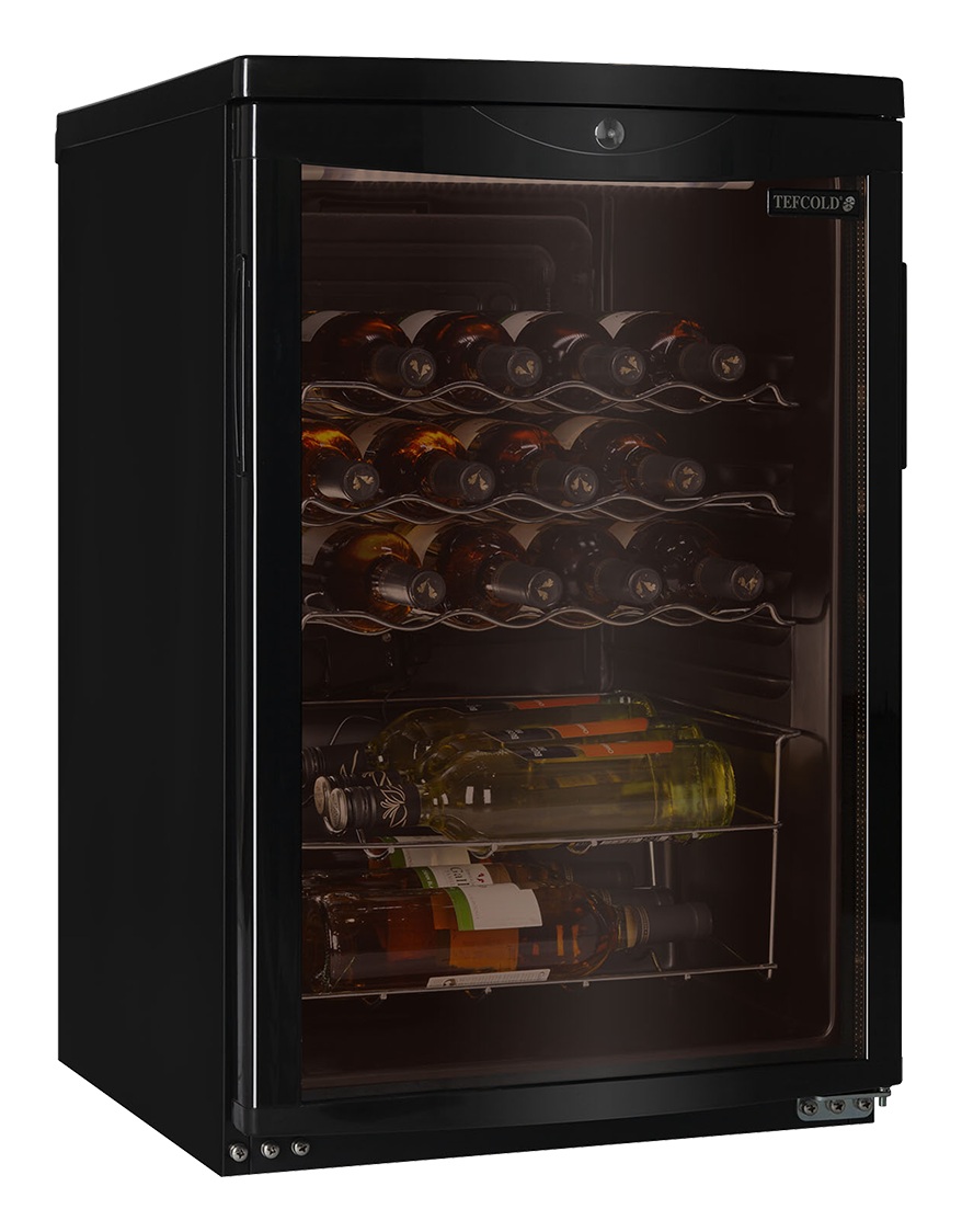 Cave à vin professionnelle sous comptoir 1 porte vitrée positive 85 L - SC85 BLACK - Tefcold en cuisine professionnelle