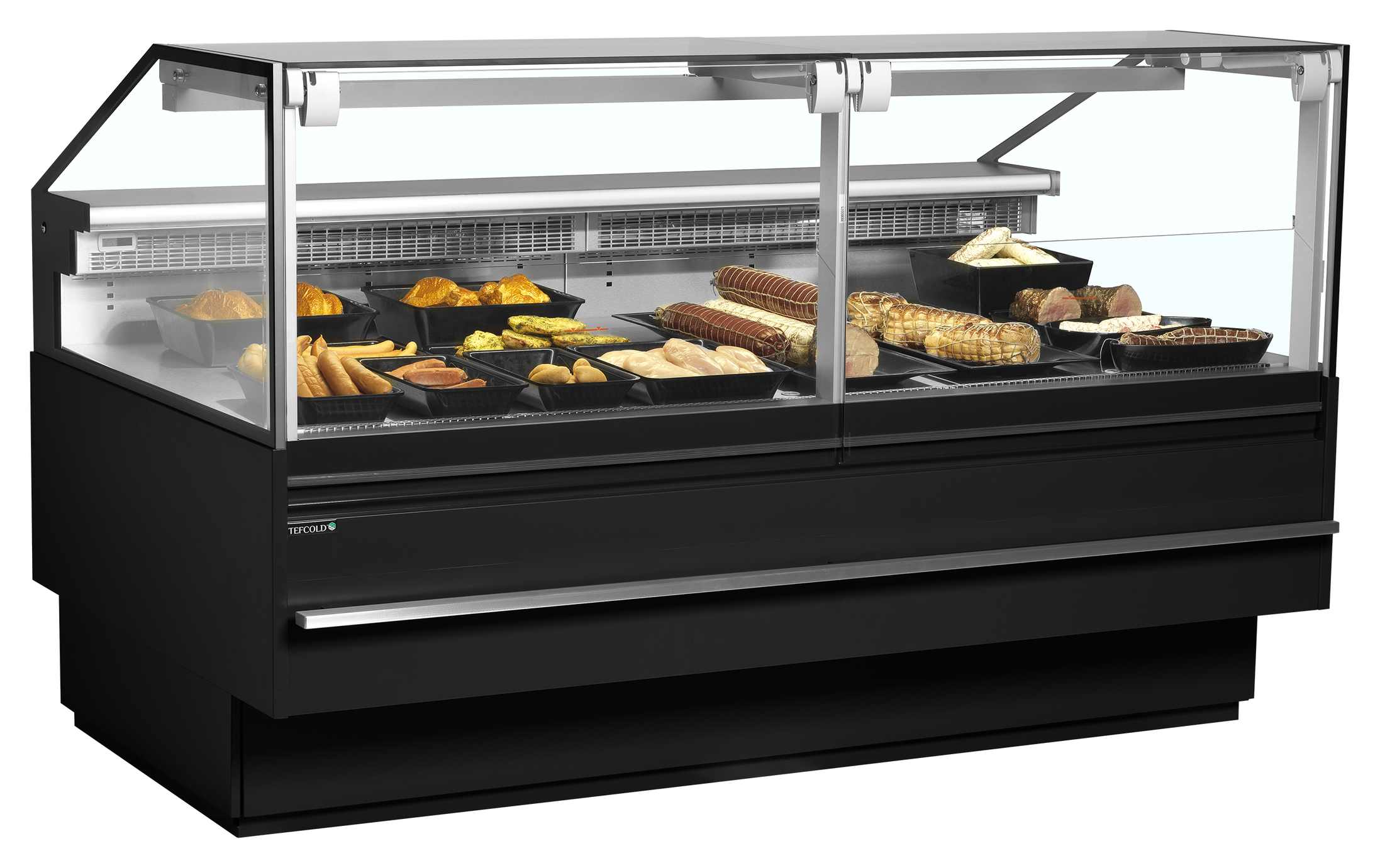Vitrine de service premium positive avec réserve noire 900 mm - SOCA18790B - Tefcold en cuisine professionnelle