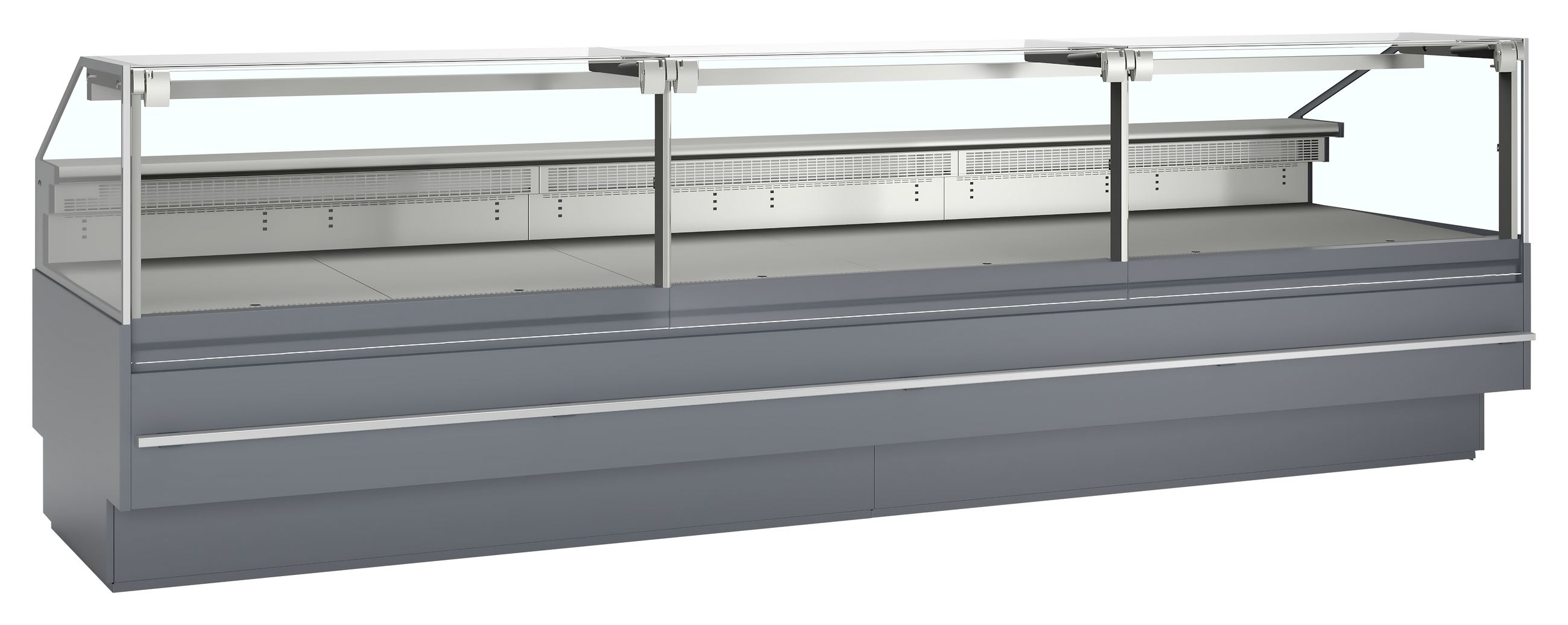 Vitrine de service premium positive avec réserve grise RAL7015 900 mm - SOCA37590A - Tefcold