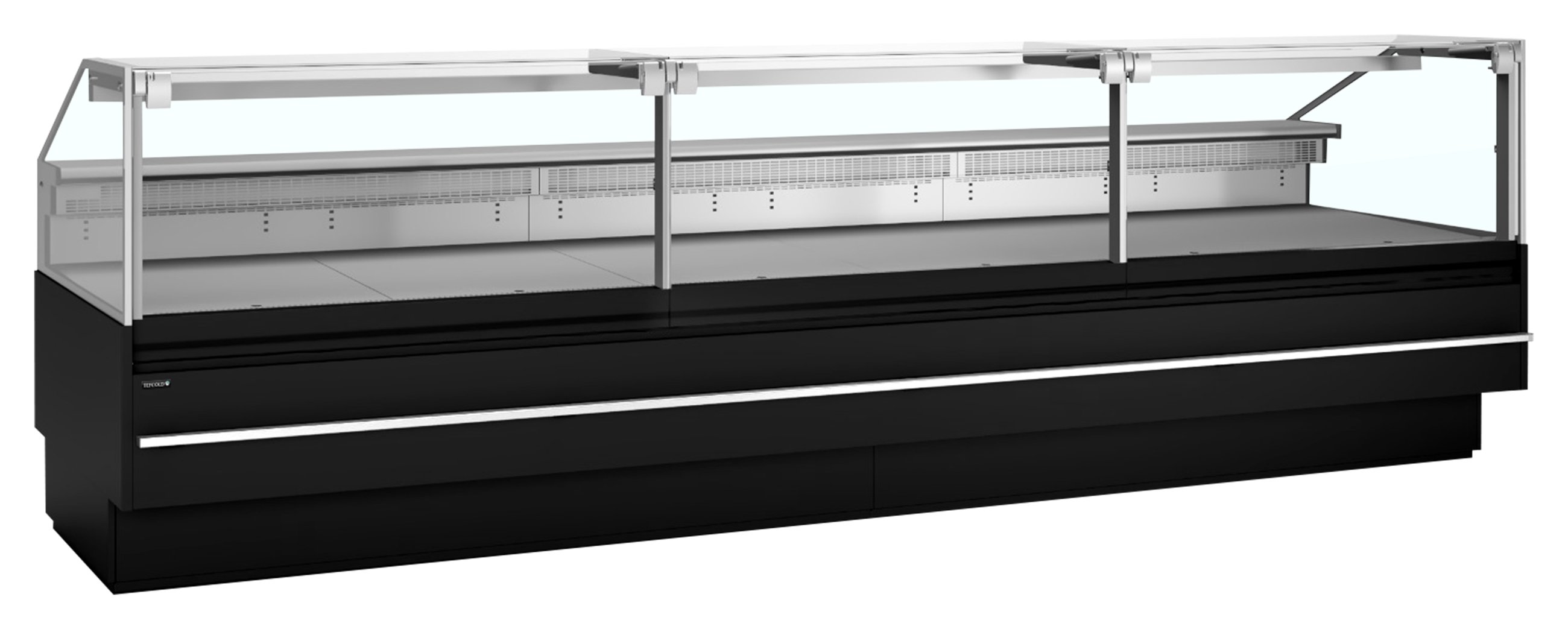 Vitrine de service premium positive avec réserve, 900 mm noire - SOCA37590B - Tefcold