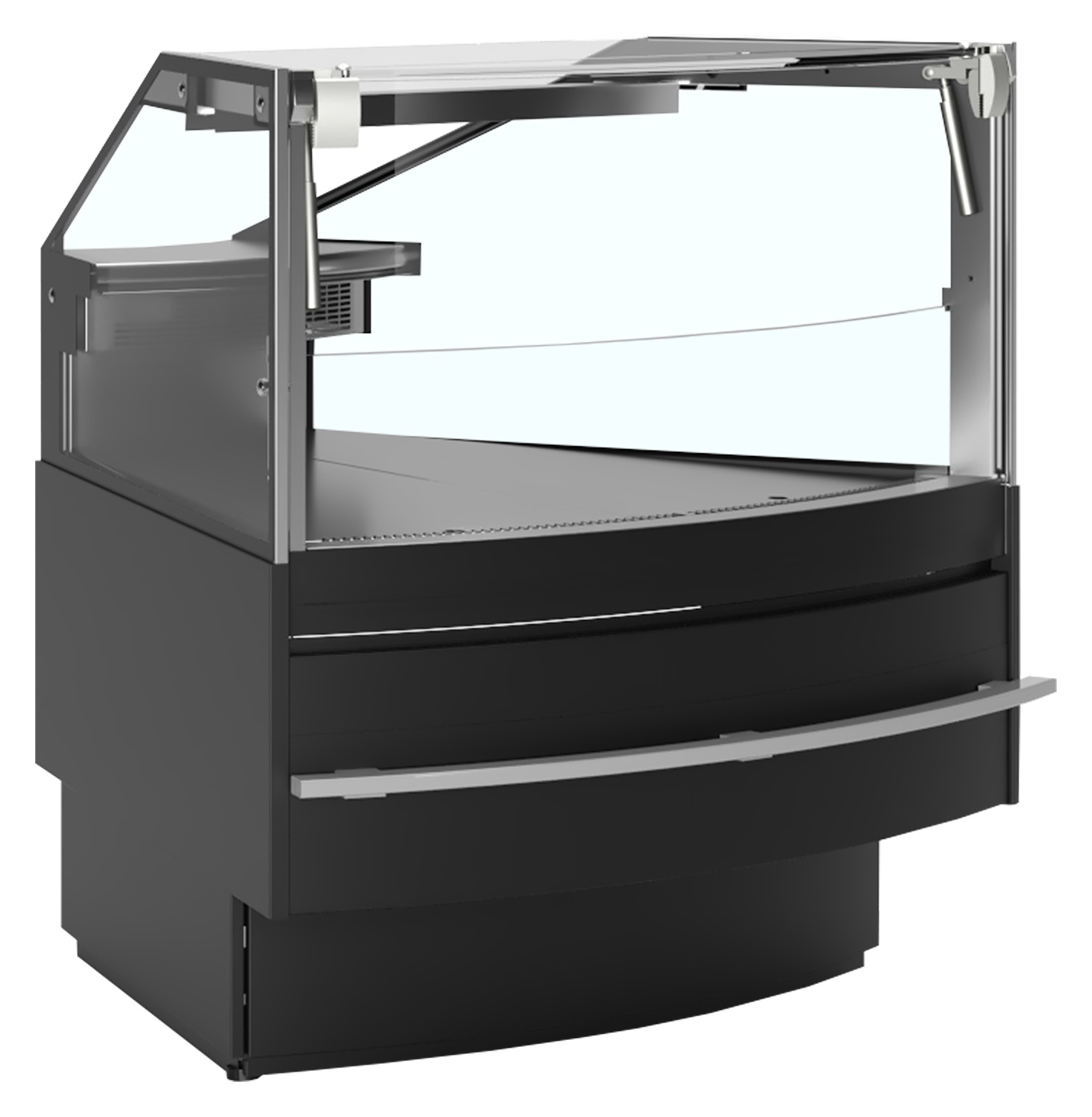 Module de coin professionnel à 45° service au comptoir façade vitrée anti-buée et éclairage LED - SOCA45EXTB - Tefcold