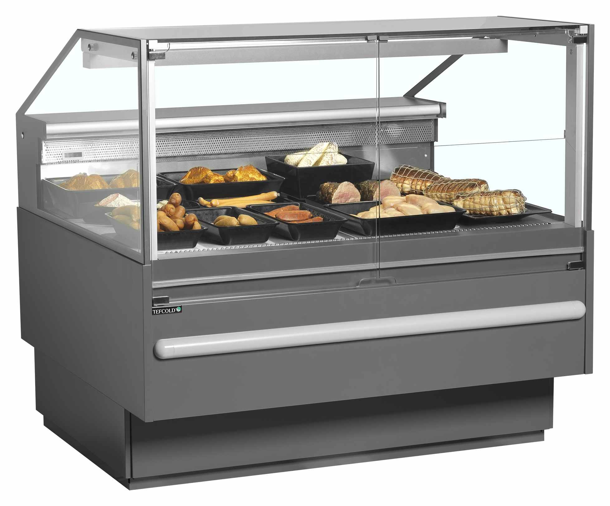 Vitrine de service ventilée professionnelle grise positive avec réserve 825 mm - SOCB12582A - Tefcold en cuisine professionnelle