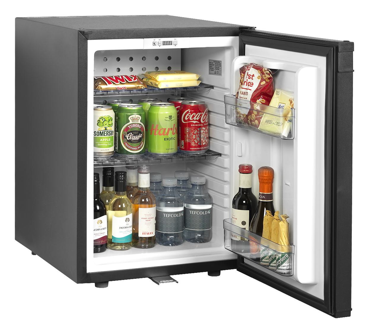 Minibar réfrigérateur professionnel noir 1 porte pleine positif 34 litres - TM45C - Tefcold en cuisine professionnelle