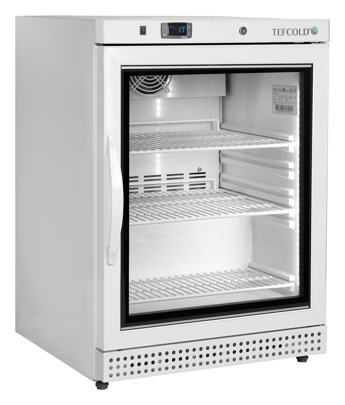 Congélateur professionnel vertical ventilé 1 porte vitrée blanc 120 l - UF200VGW - Tefcold